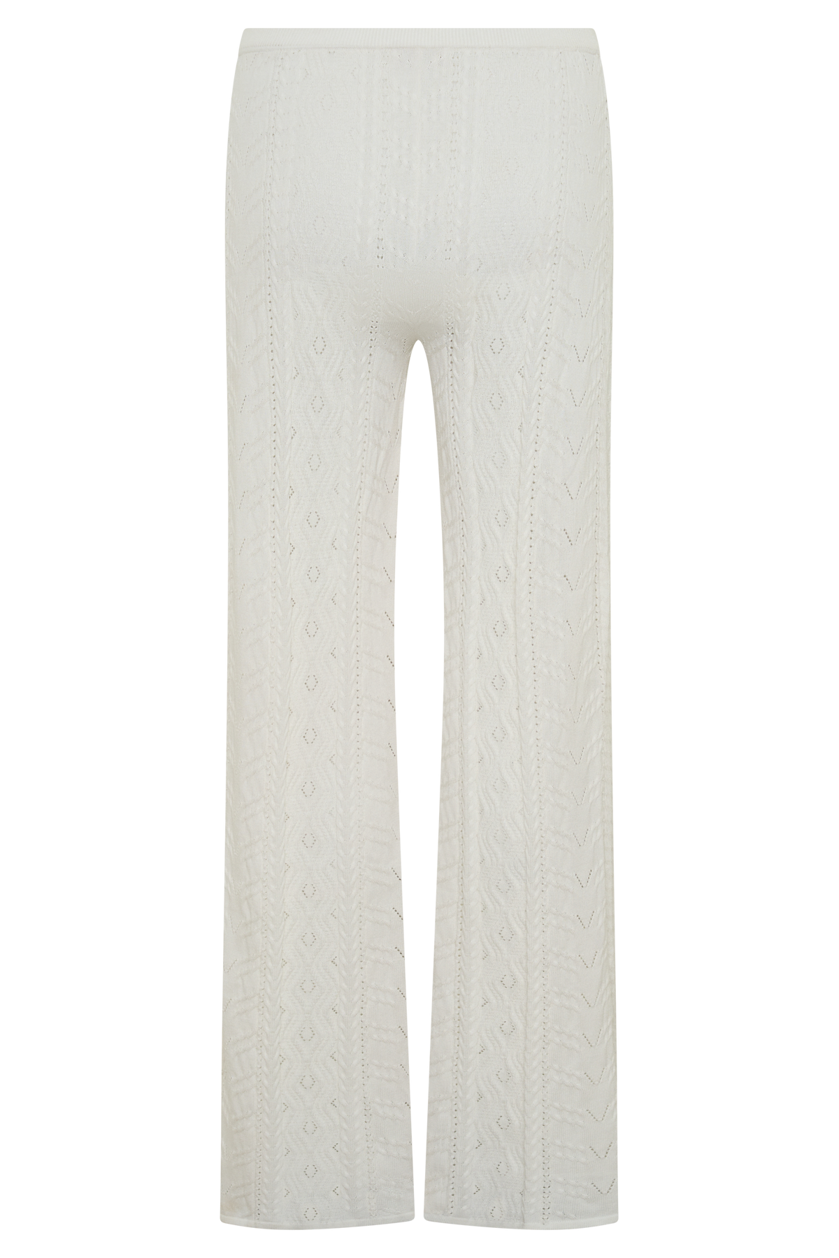 Jill Pointelle Knit Pants - White #7