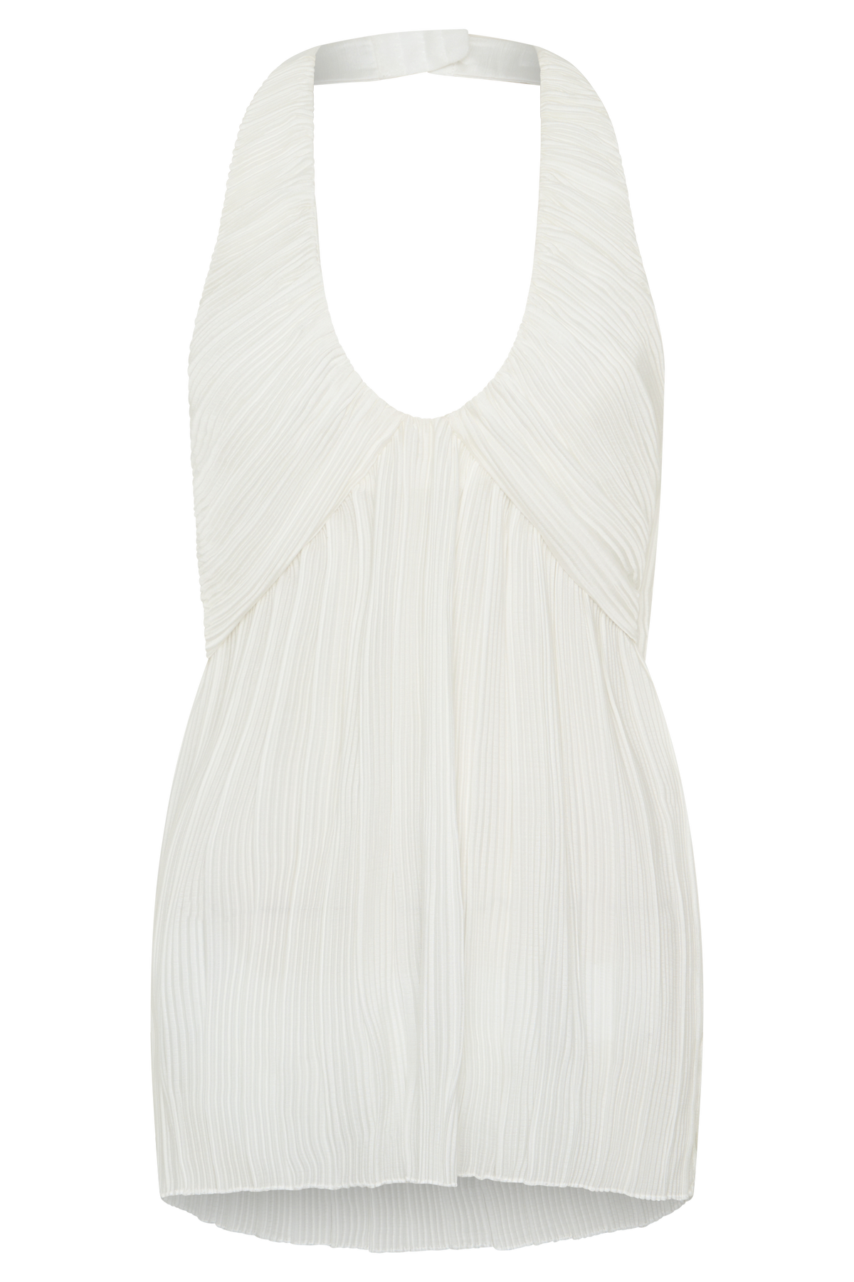 Jonah Halter Plisse Sleeveless Top - Ivory #8