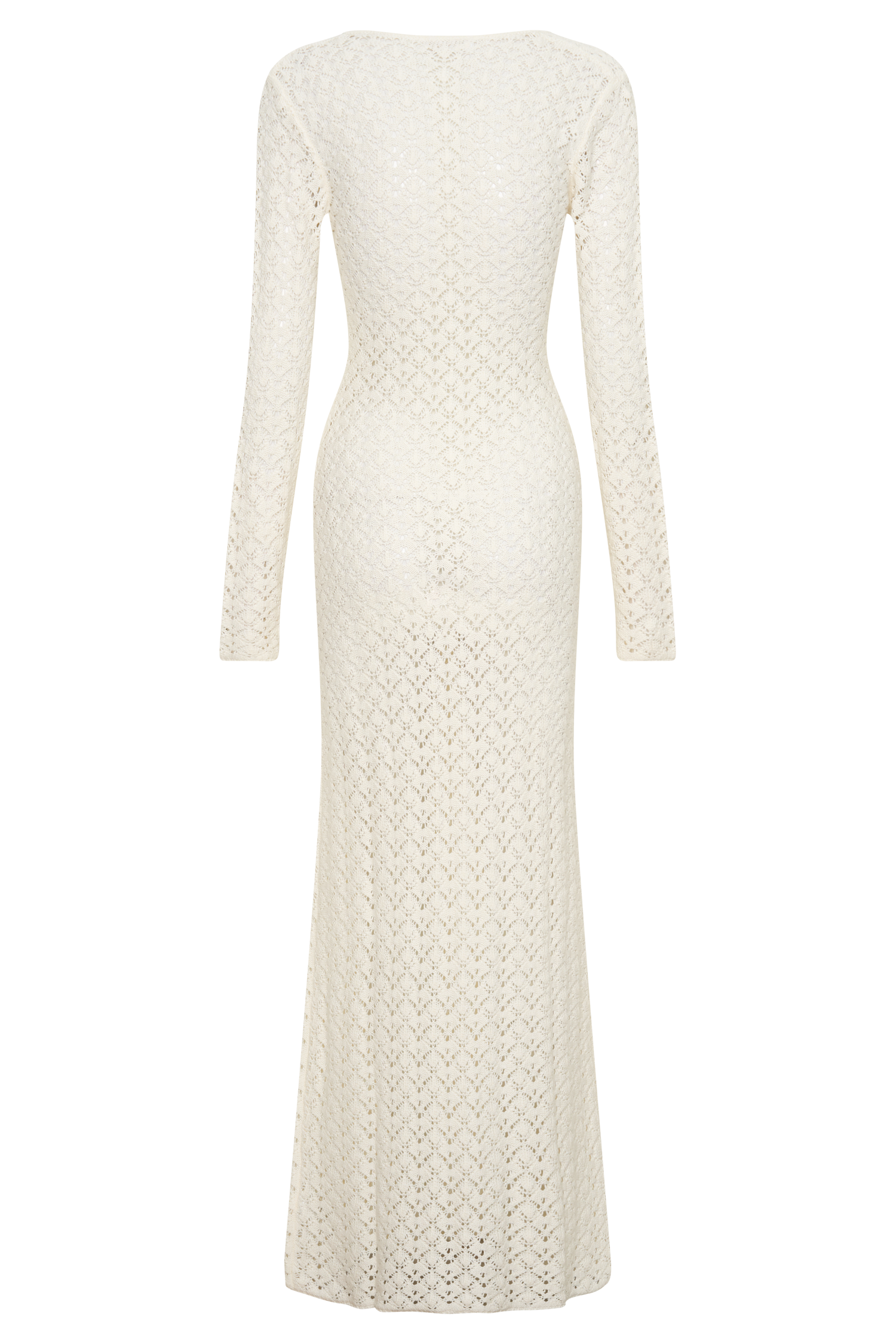 Jamaya Crochet Knit Maxi Dress / Ivory | MESHKI