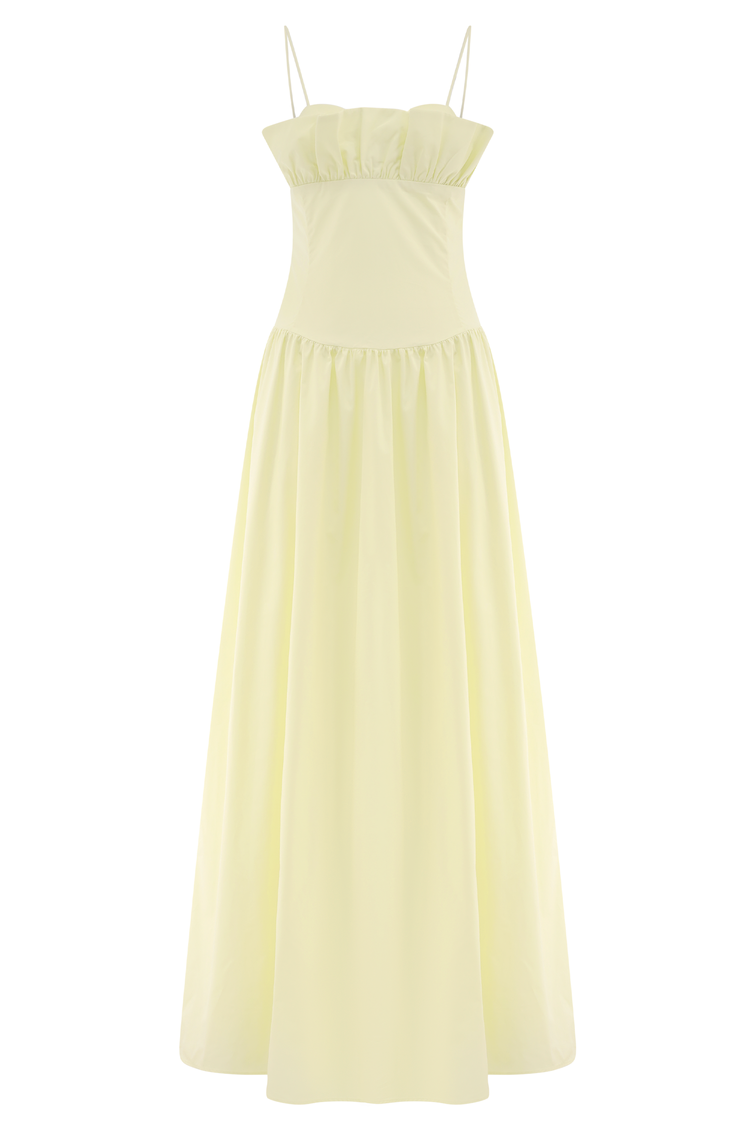 Janis Cotton Frill Maxi Dress / Lemon | MESHKI