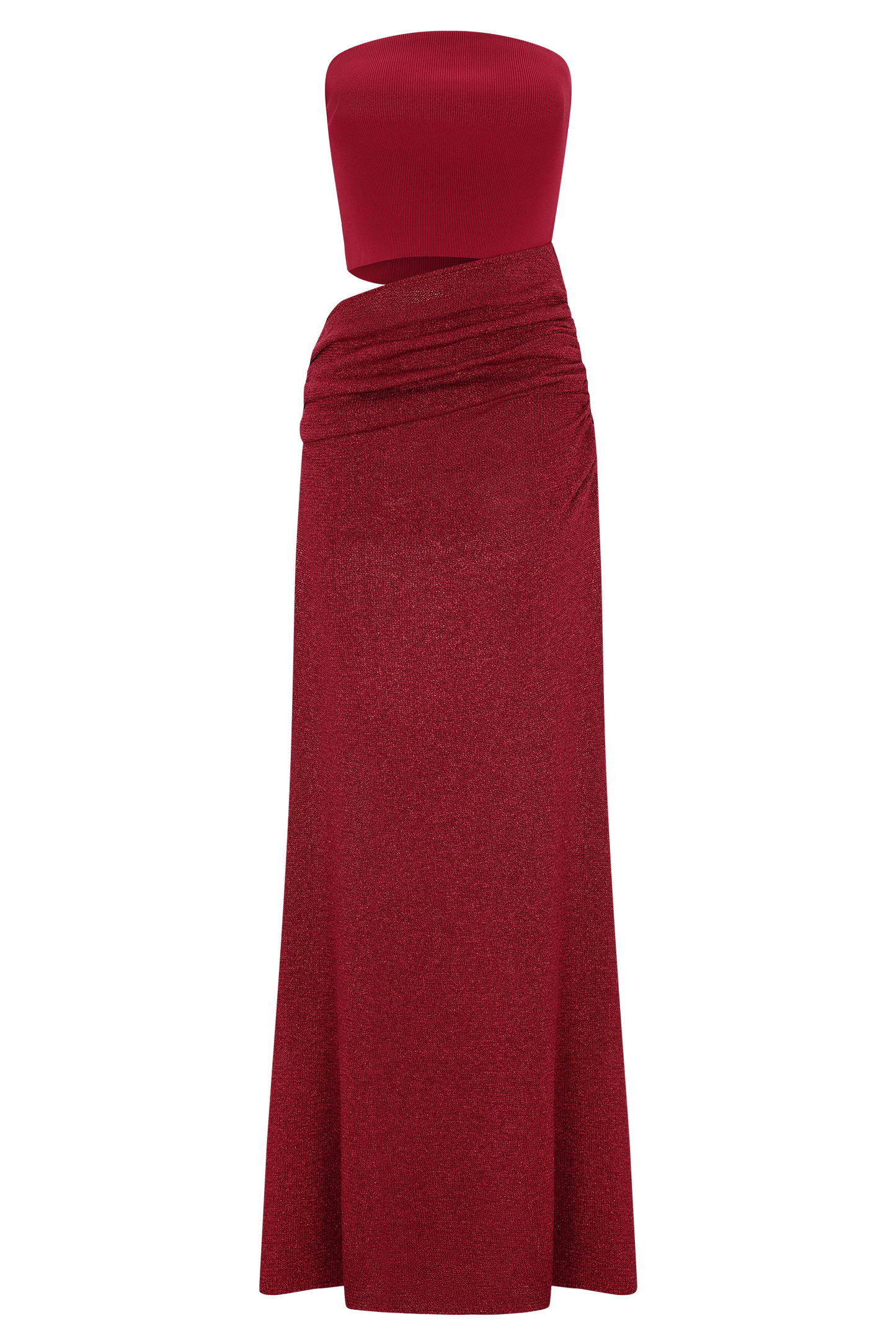 Jasiel Strapless Knit Maxi Dress - Red