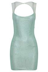 Jasmyn Hot Fix Mini Dress With Mesh Back - Mint