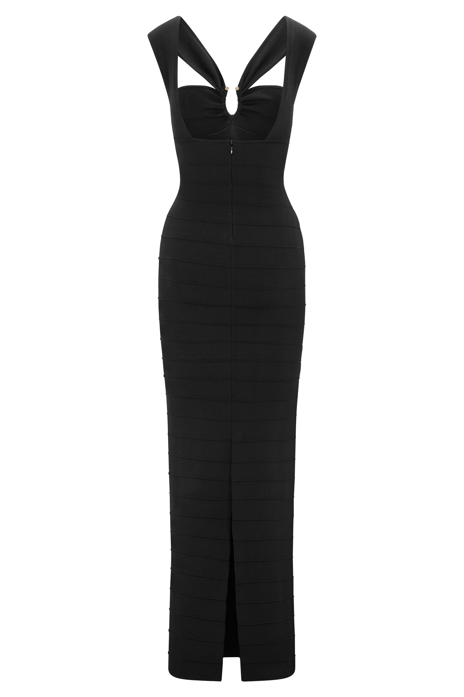 grey and black bandage dress PrettyLittleThing Women's Shape Bandage Midi Dress in Black