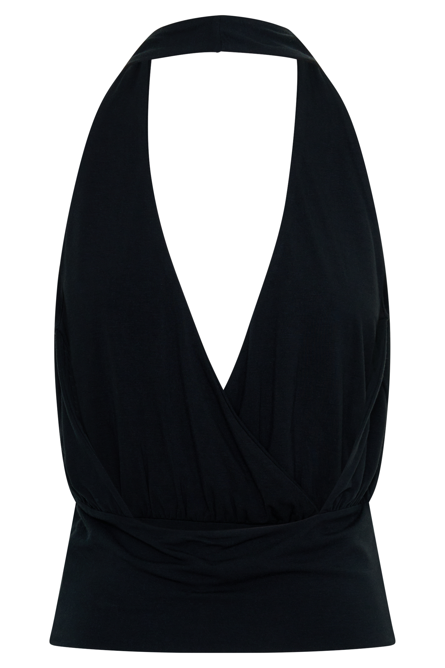 Jina Draped Halter Top - Black