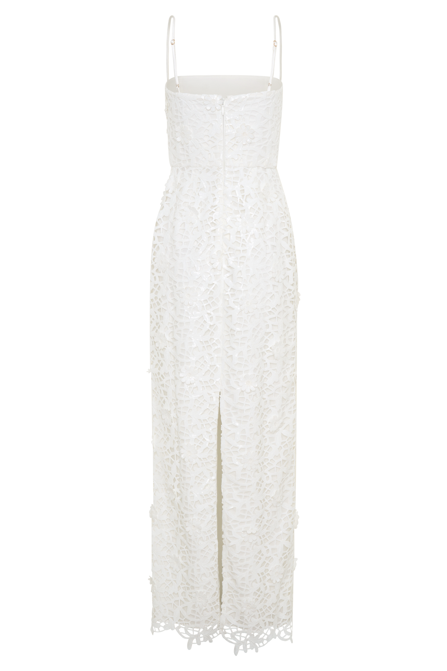 Josefa Sequin Lace Maxi Dress - White #7