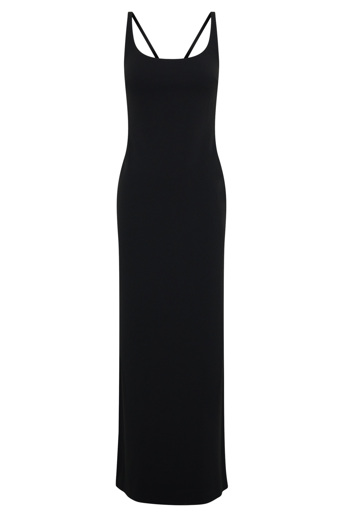 Julian Crepe Strapped Back Maxi Dress - Black