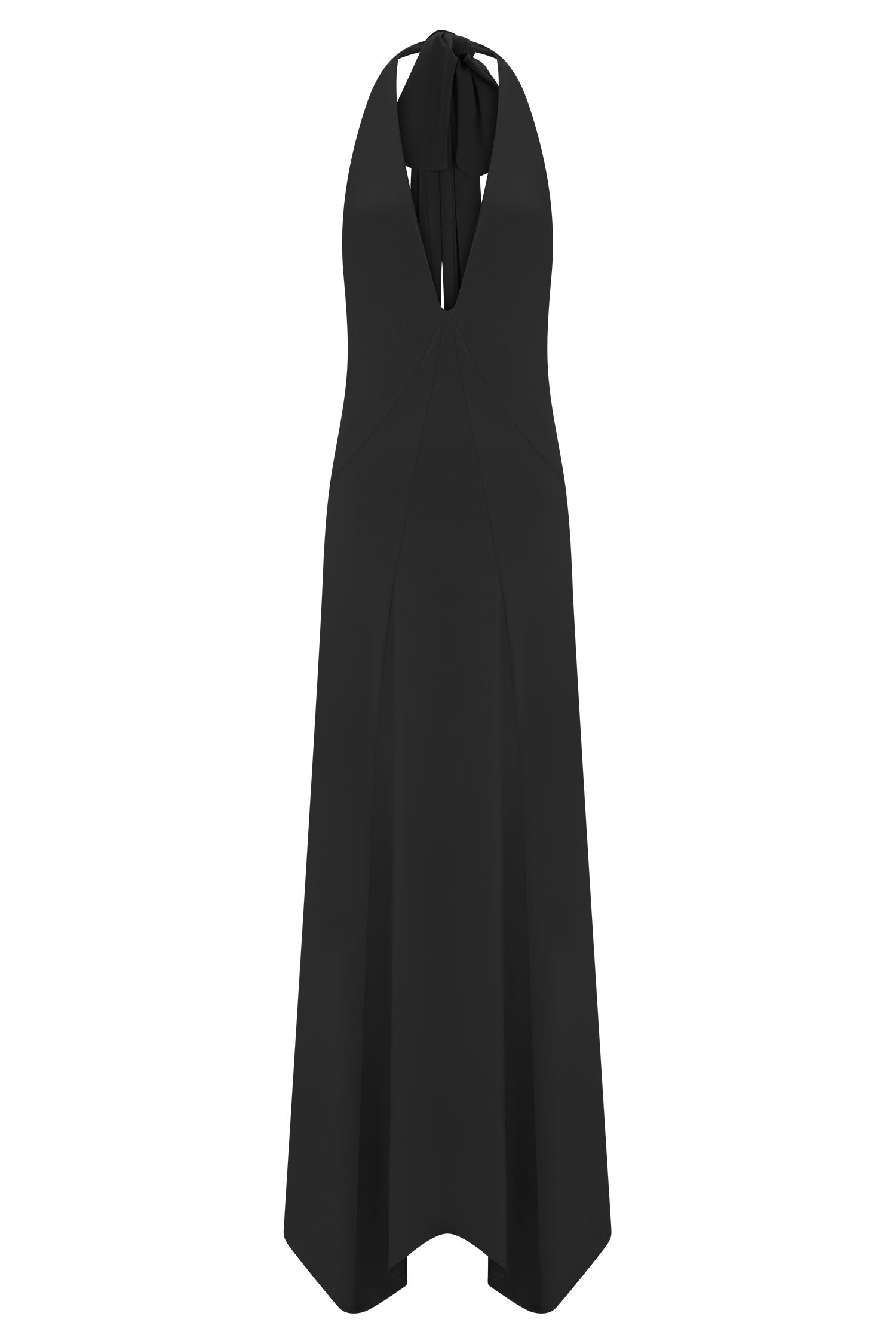 Juliet Slinky Maxi Dress With Scarf / Black | MESHKI