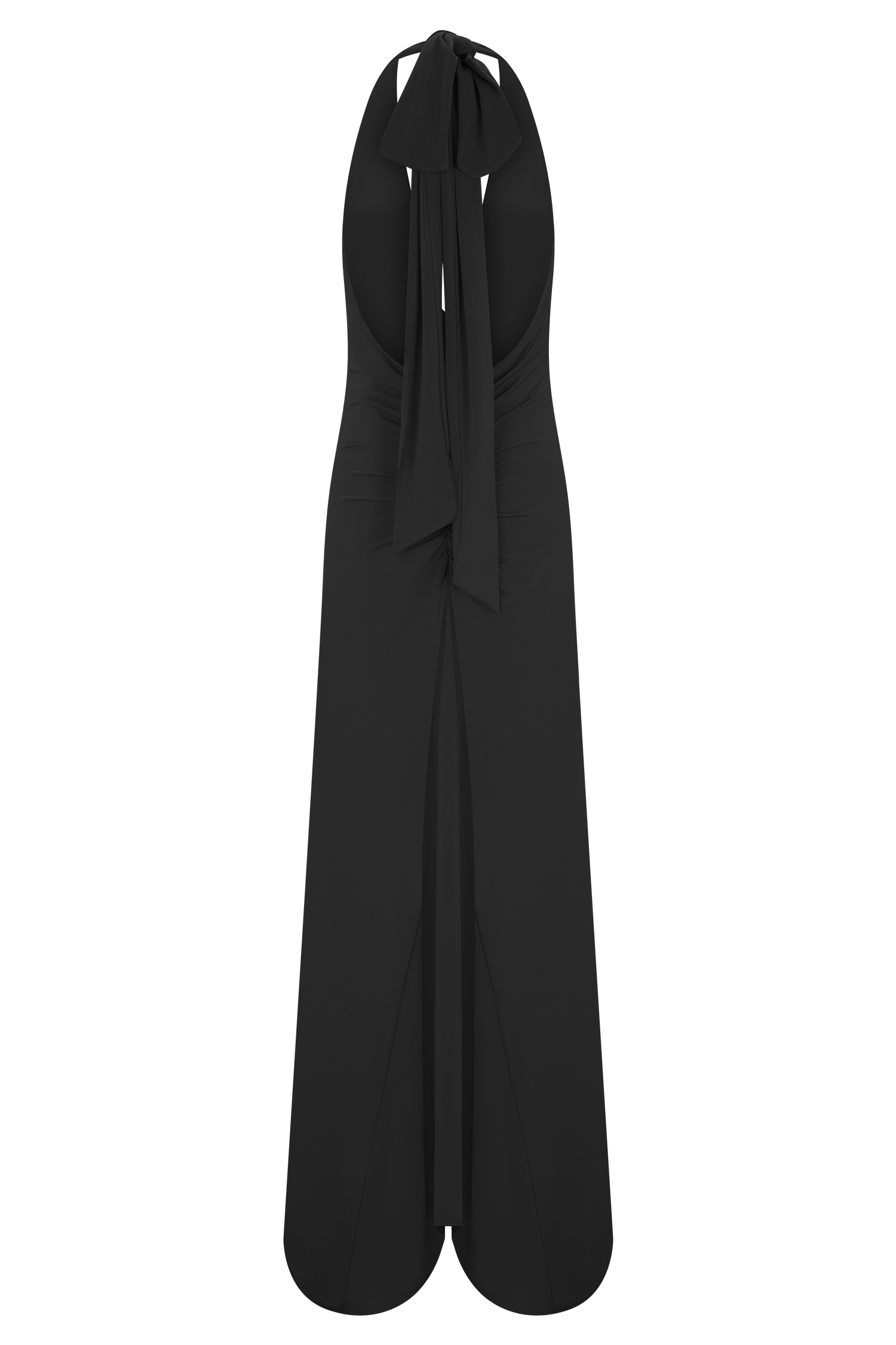 Juliet Slinky Maxi Dress With Scarf / Black | MESHKI