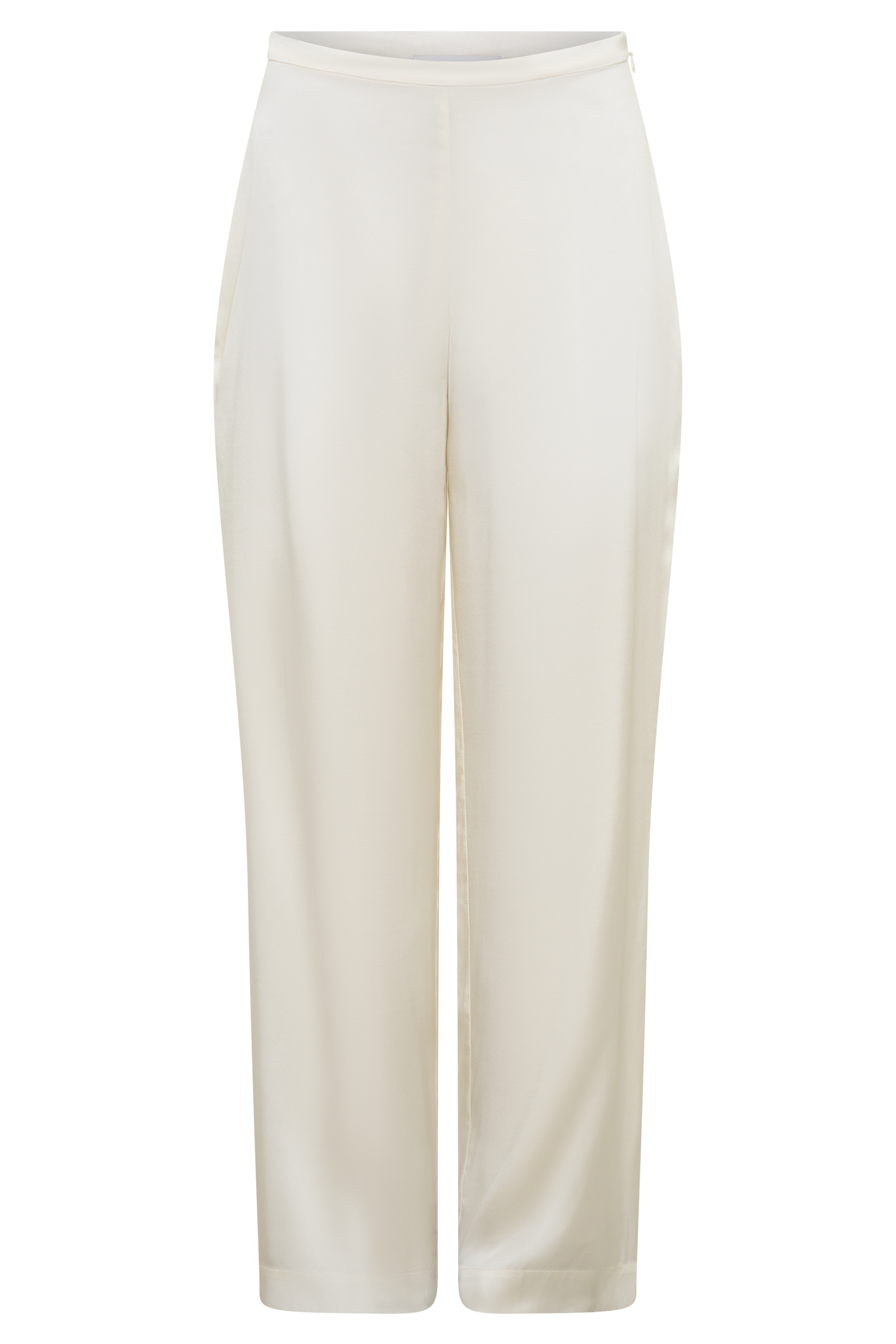 Kayla Silk Blend Straight Leg Pants - Ivory #10