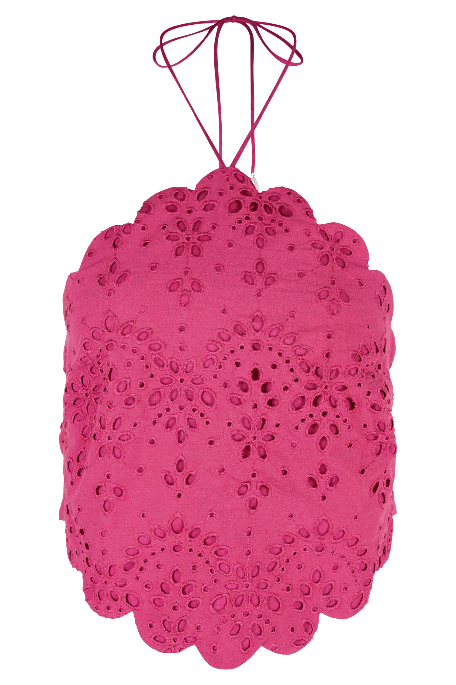 Kensley Broderie Halter Top - Dragonfruit | MESHKI US