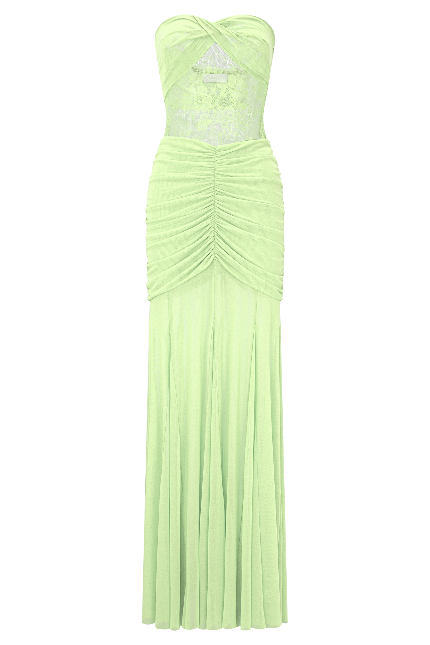 Khadijah Lace And Mesh Maxi Dress - Sage | MESHKI US Khadijah Lace And Mesh Maxi Dress - Sage | MESHKI US