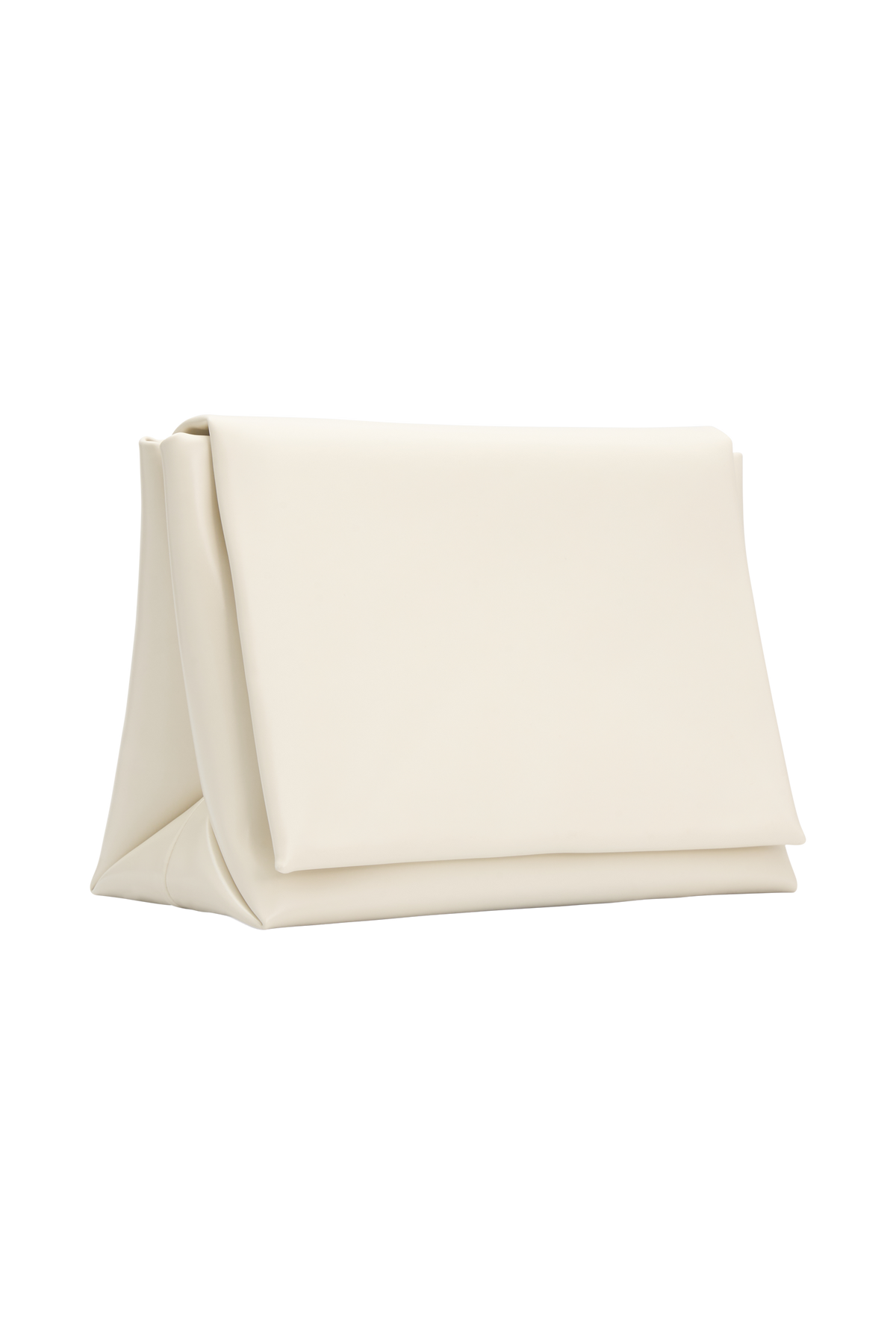 Kiera Faux Leather Oversized Clutch - Ivory