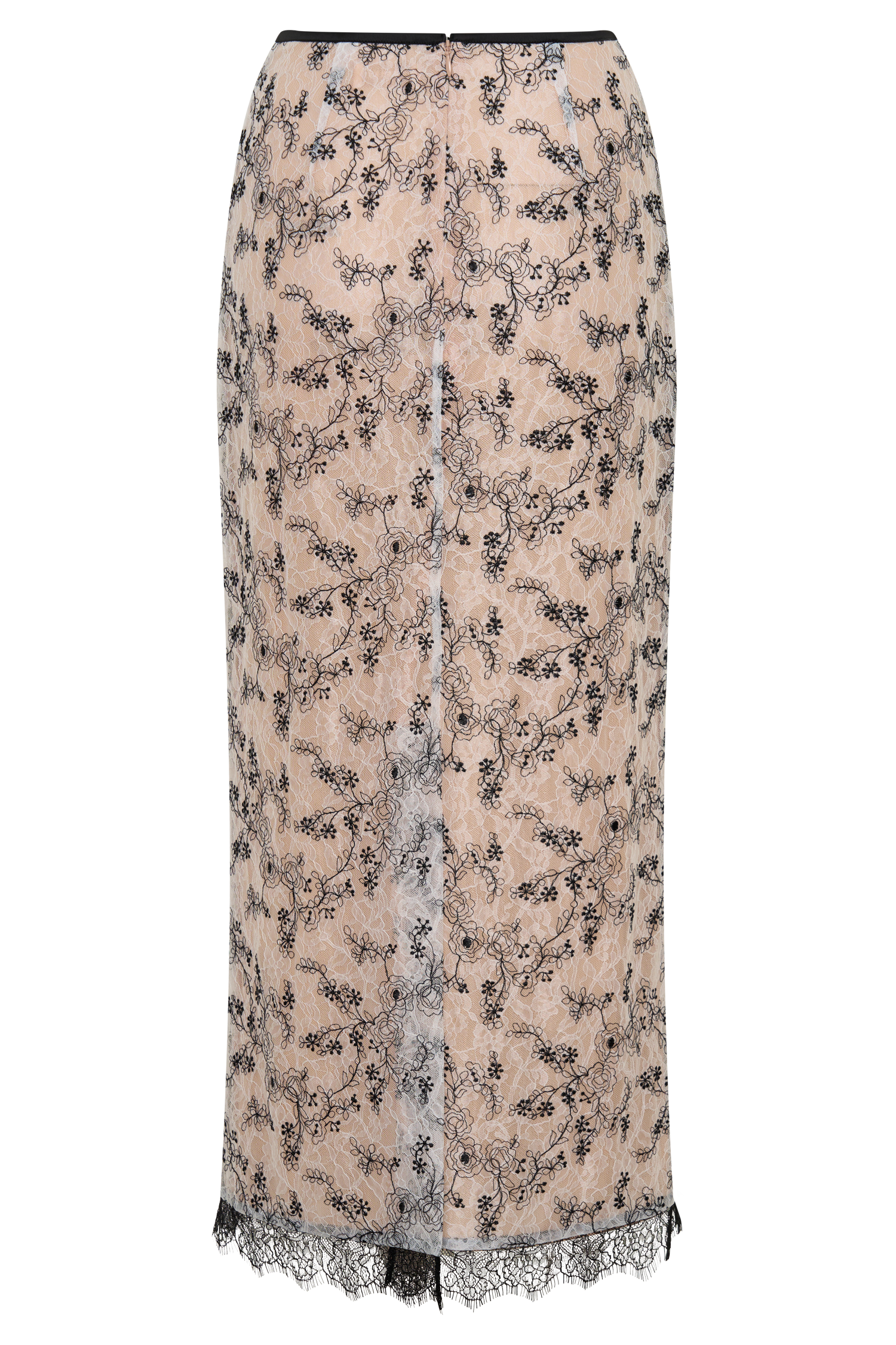 Kimberly Lace Pencil Midi Skirt - Nude Lace #10