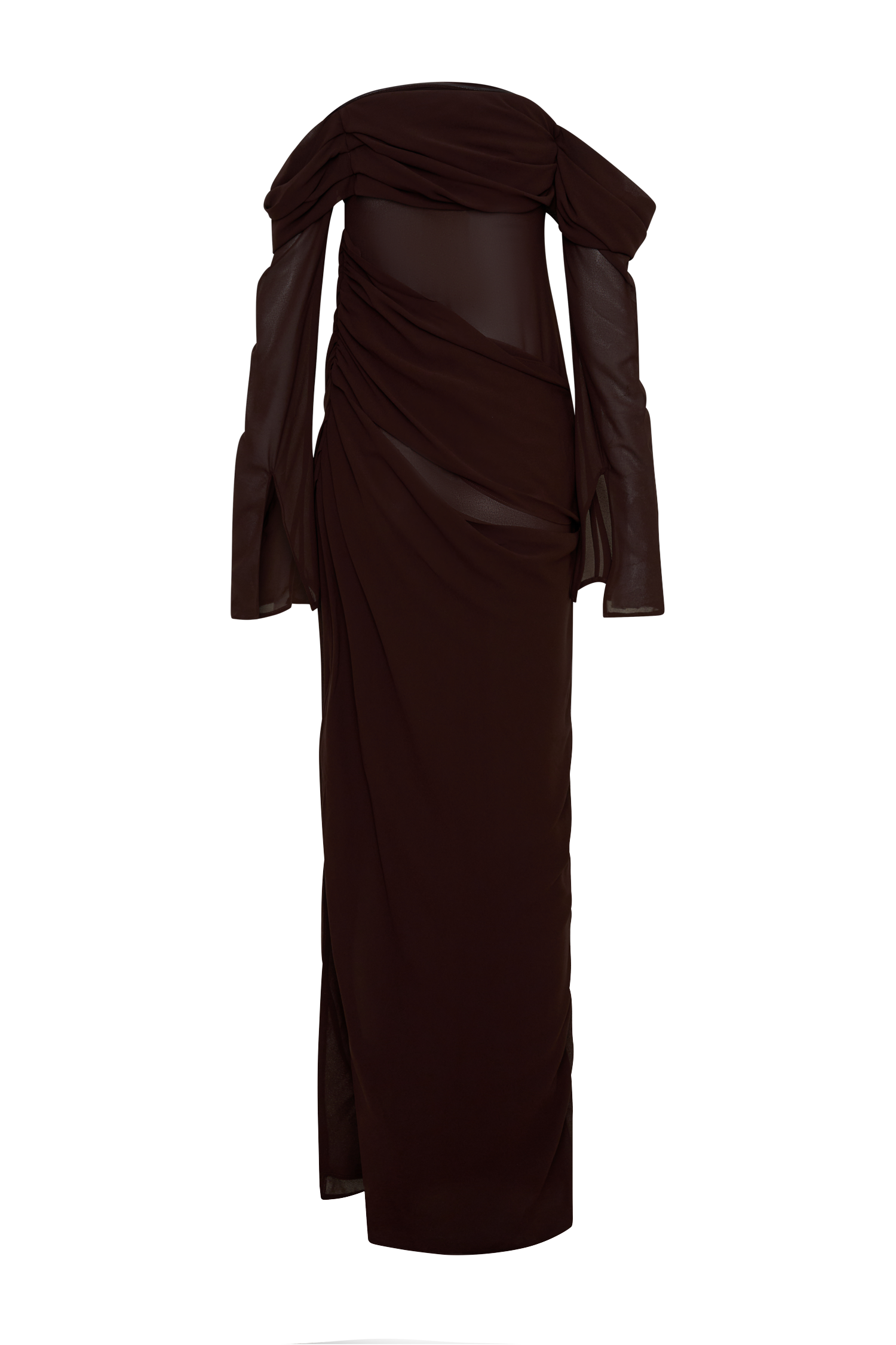 Kirsten Off Shoulder Chiffon Maxi Dress