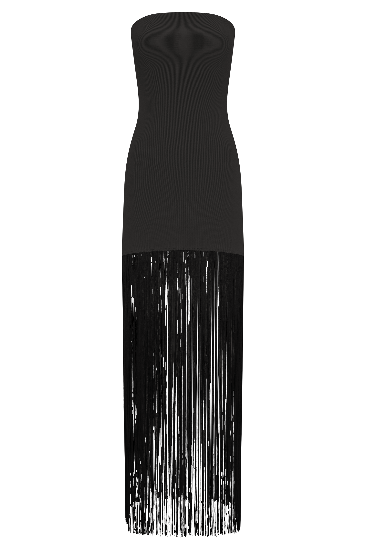 Koah Fringe Bandage Knit Maxi Dress - Black #8