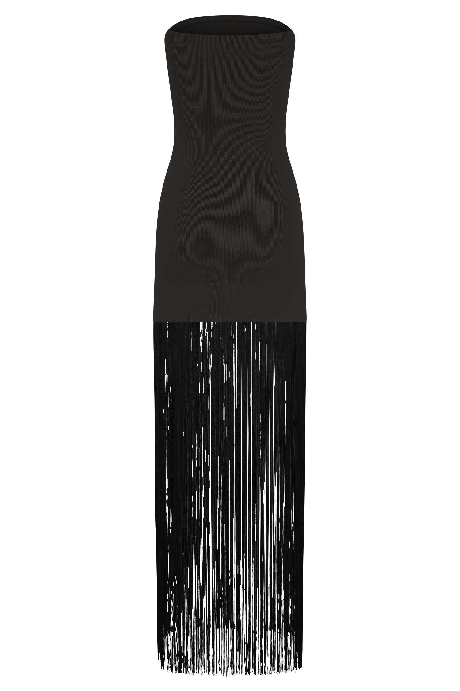 Koah Fringe Bandage Knit Maxi Dress - Black #7