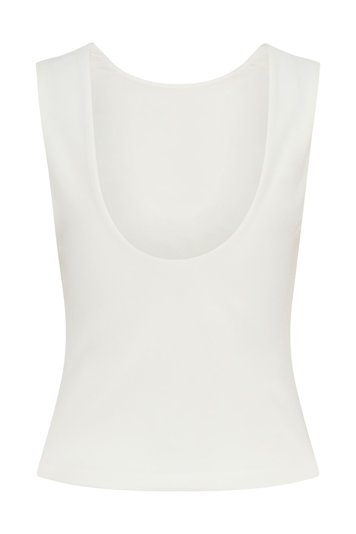 Kyra Open Back Scuba Crepe Top - White #8