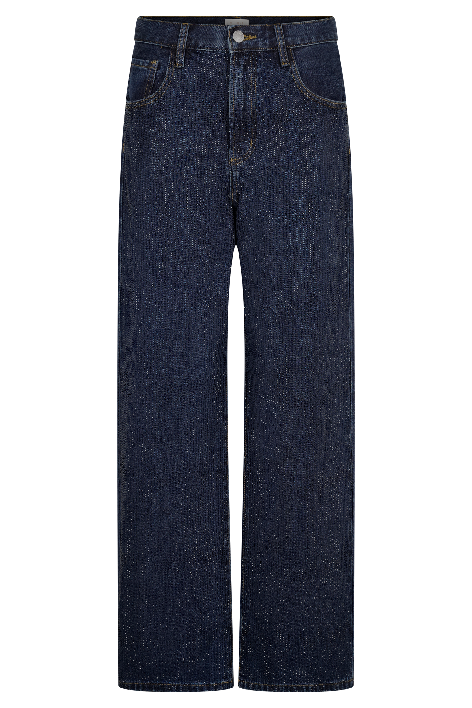 Laina Mid Rise Diamante Denim Jeans - Midnight Blue | MESHKI US Laina Mid Rise Diamante Denim Jeans - Midnight Blue | MESHKI US