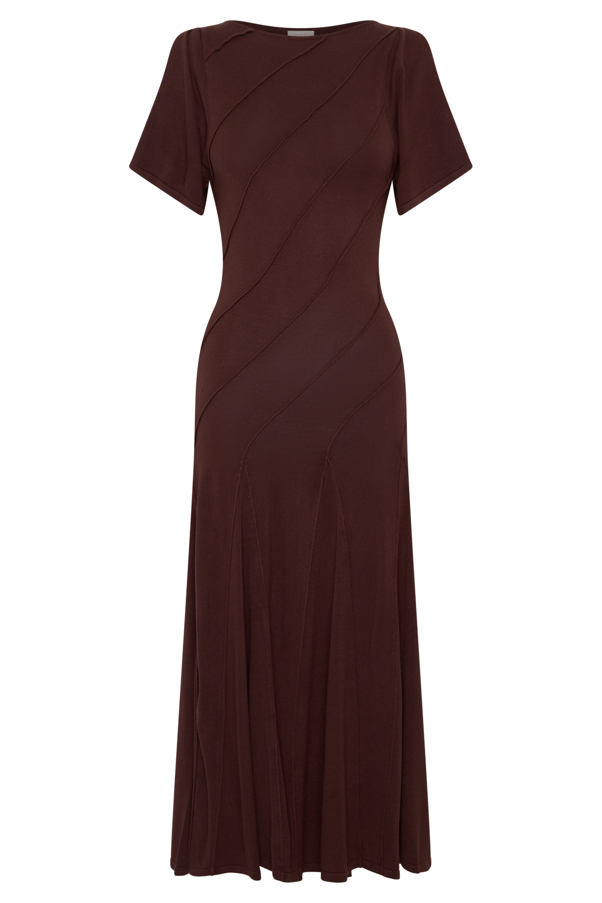 Lani Asymmetrical Knit Midi Dress - Chocolate