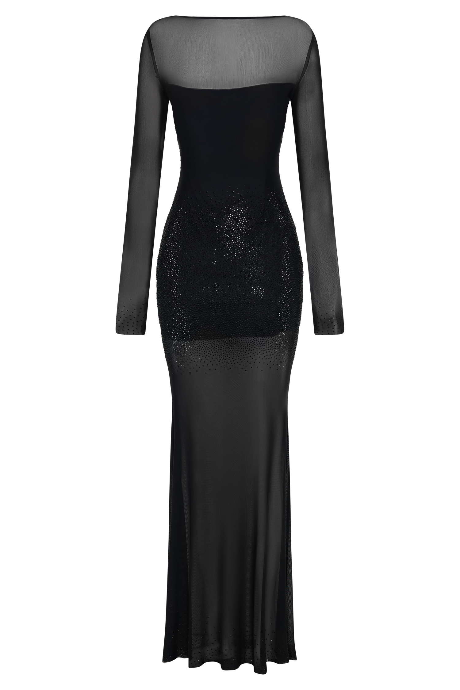 Lior Mesh Maxi Dress With Hotfix - Black | MESHKI US Lior Mesh Maxi Dress With Hotfix - Black | MESHKI US