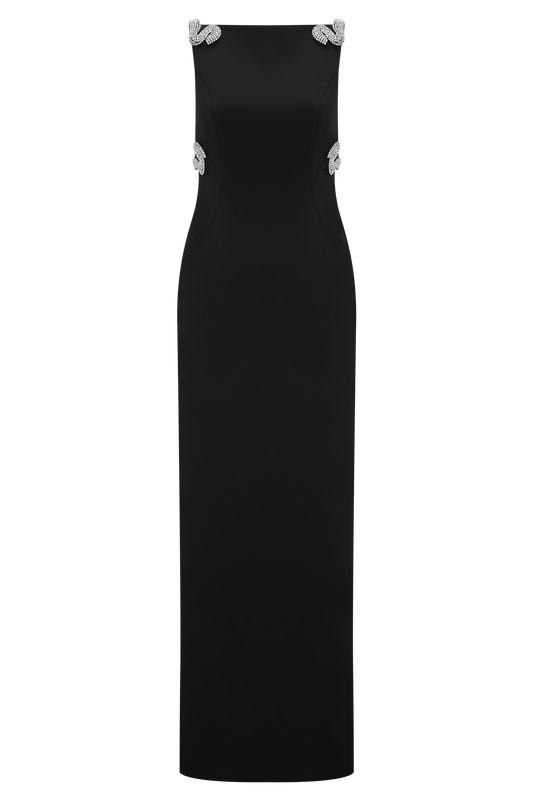 xxs formal dresses Satin Off-Shoulder Draped Long Dress length gown Design Dresses & Jumpsuits in Extended