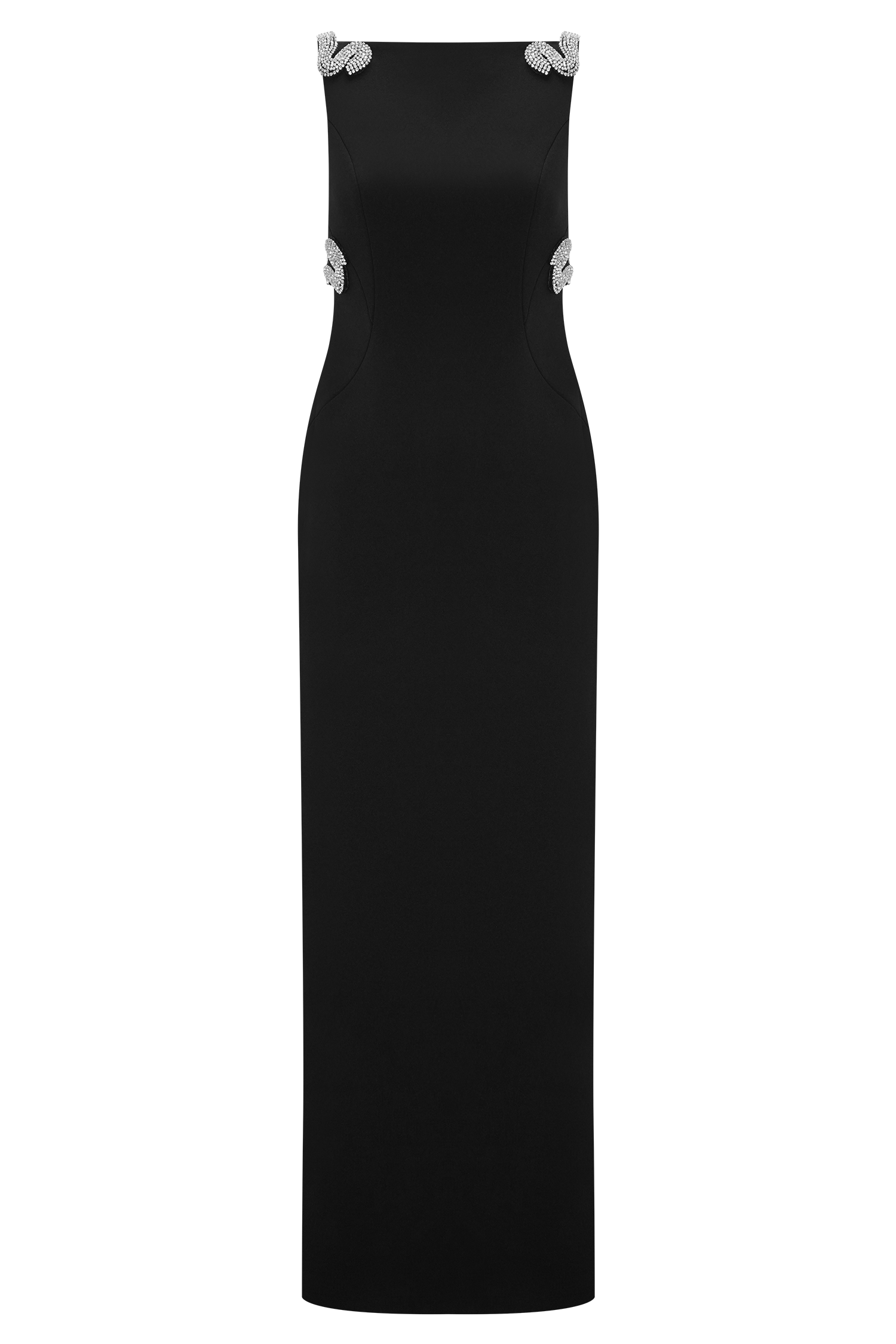 Lorde Embellished Crepe Maxi Dress / Black | MESHKI