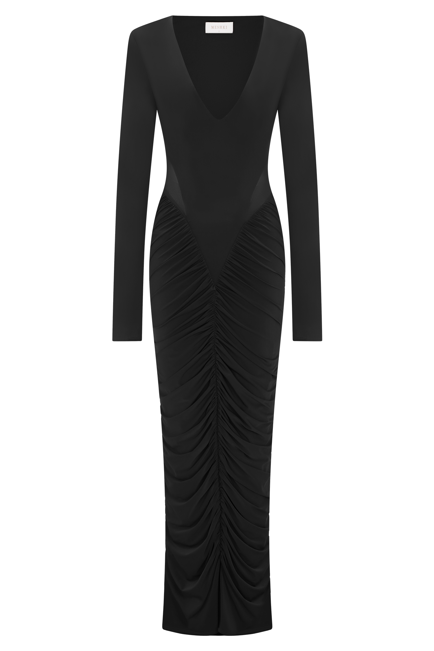 Louanne Slinky Long Sleeve Maxi Dress / Black | MESHKI
