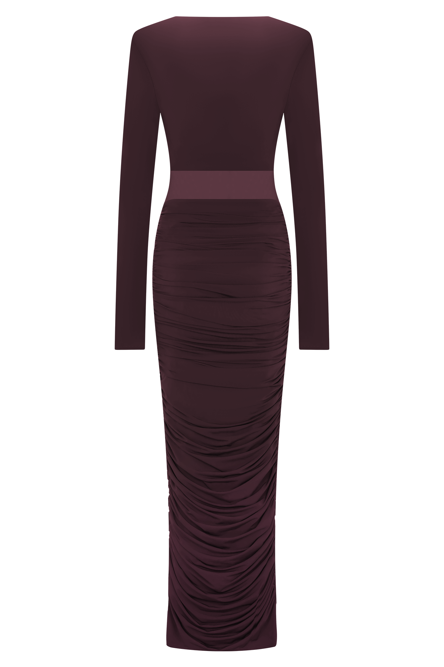 Louanne Slinky Long Sleeve Maxi Dress / Burgundy | MESHKI