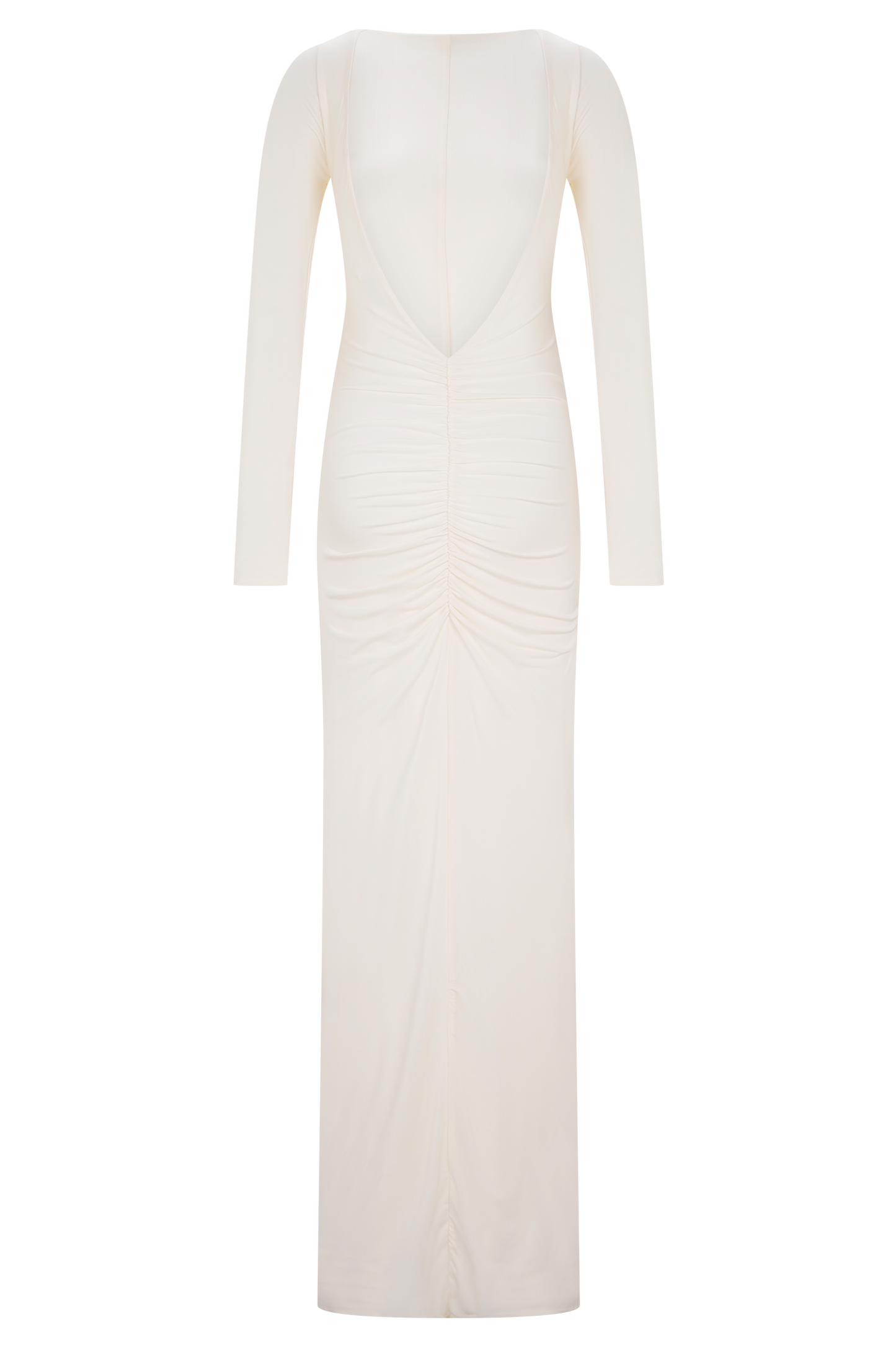 Louisa Long Sleeve Slinky Maxi Dress - Ivory