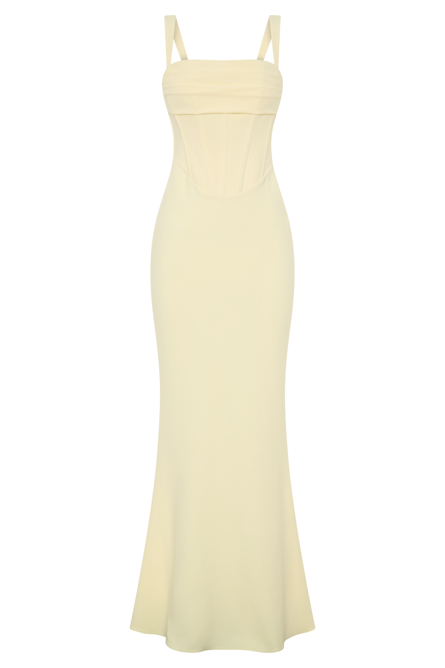 Luella Crepe Corset Maxi Dress - Lemon