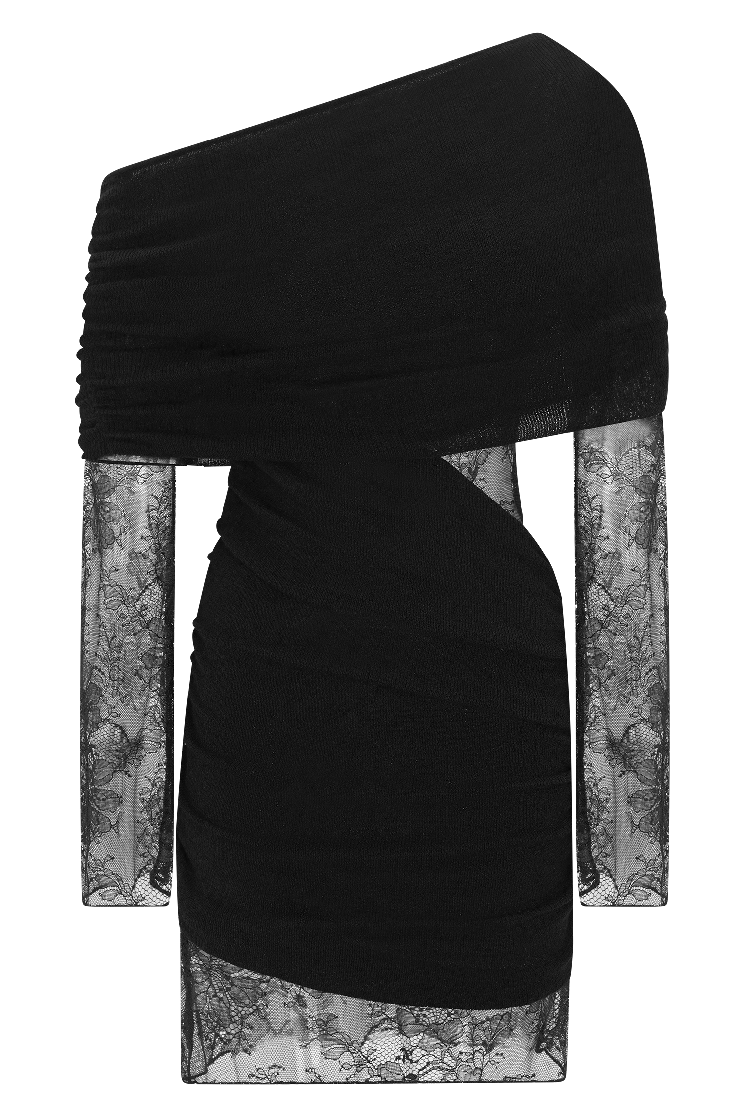Luxie Lace Knit Mini Dress - Black #7