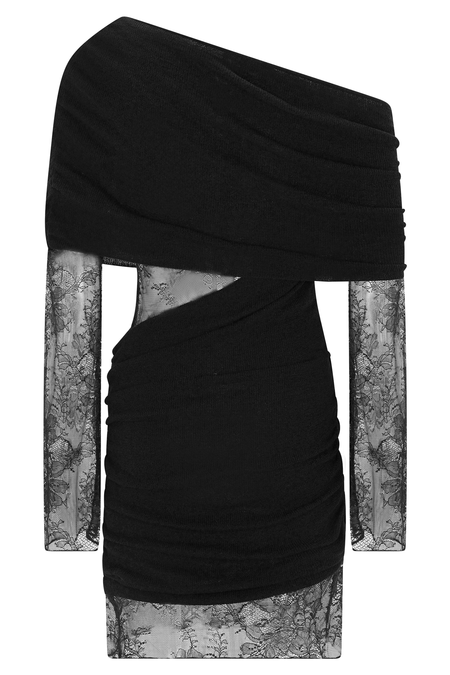Luxie Lace Knit Mini Dress - Black #6