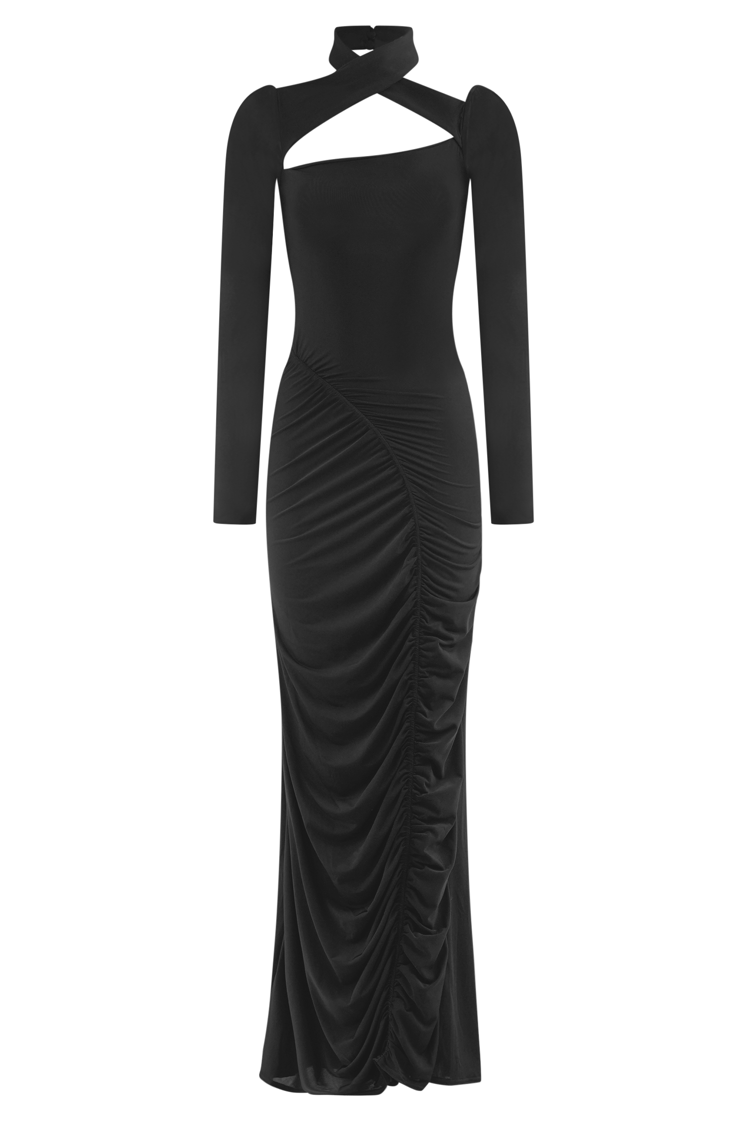Lyndon Long Sleeve Slinky Maxi Dress - Black | MESHKI US Lyndon Long Sleeve Slinky Maxi Dress - Black | MESHKI US