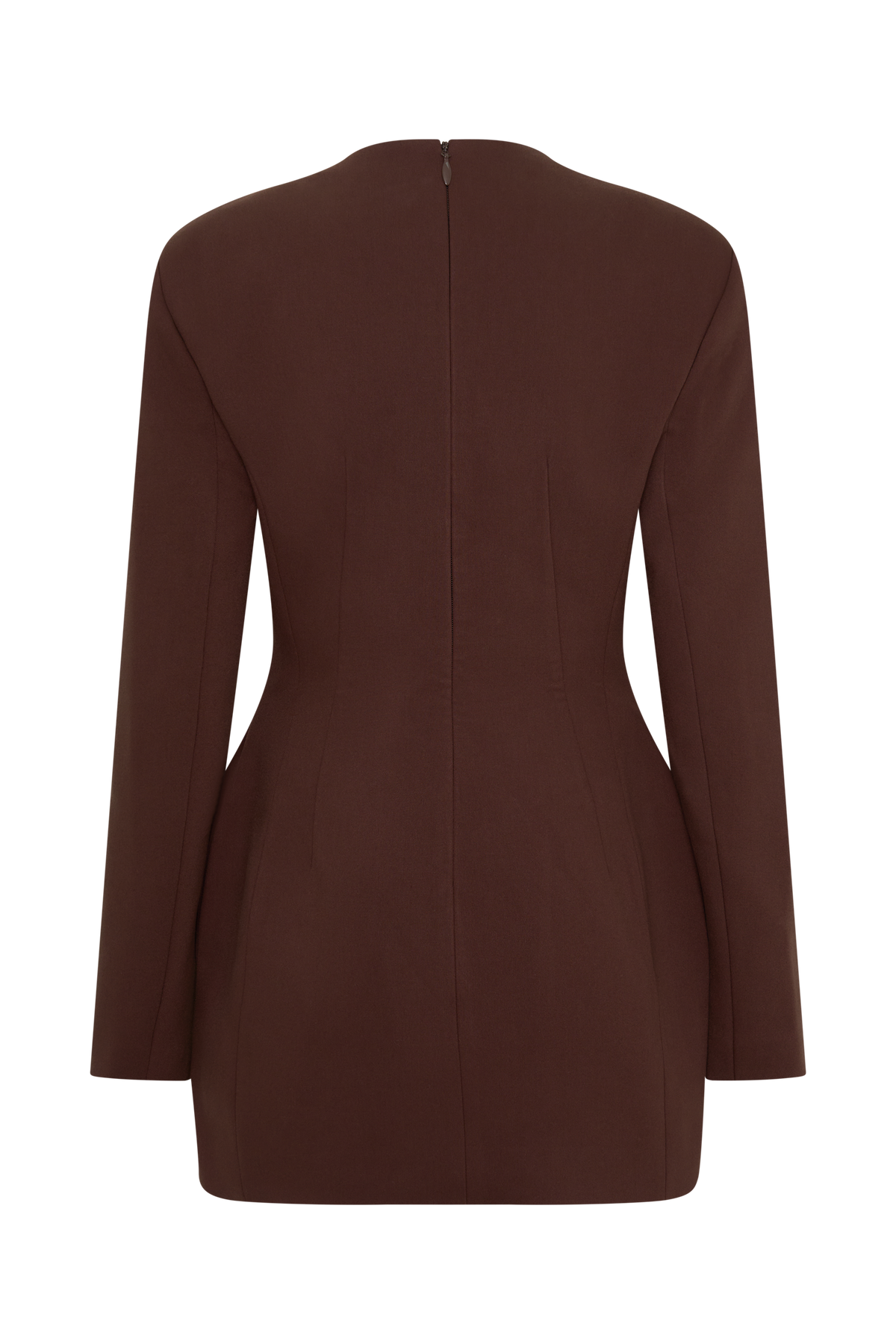 Makayla Suiting Structured Mini Dress - Dark Chocolate