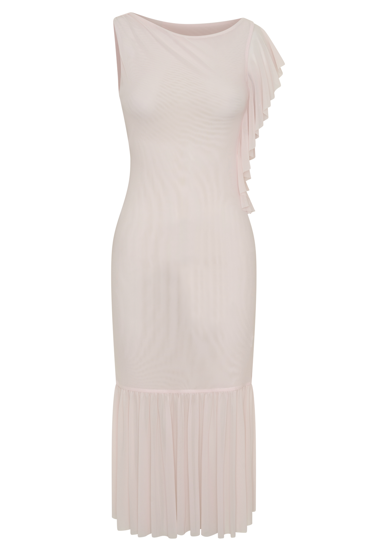 Milana Mesh Midi Off Shoulder Dress - Pale Pink #8