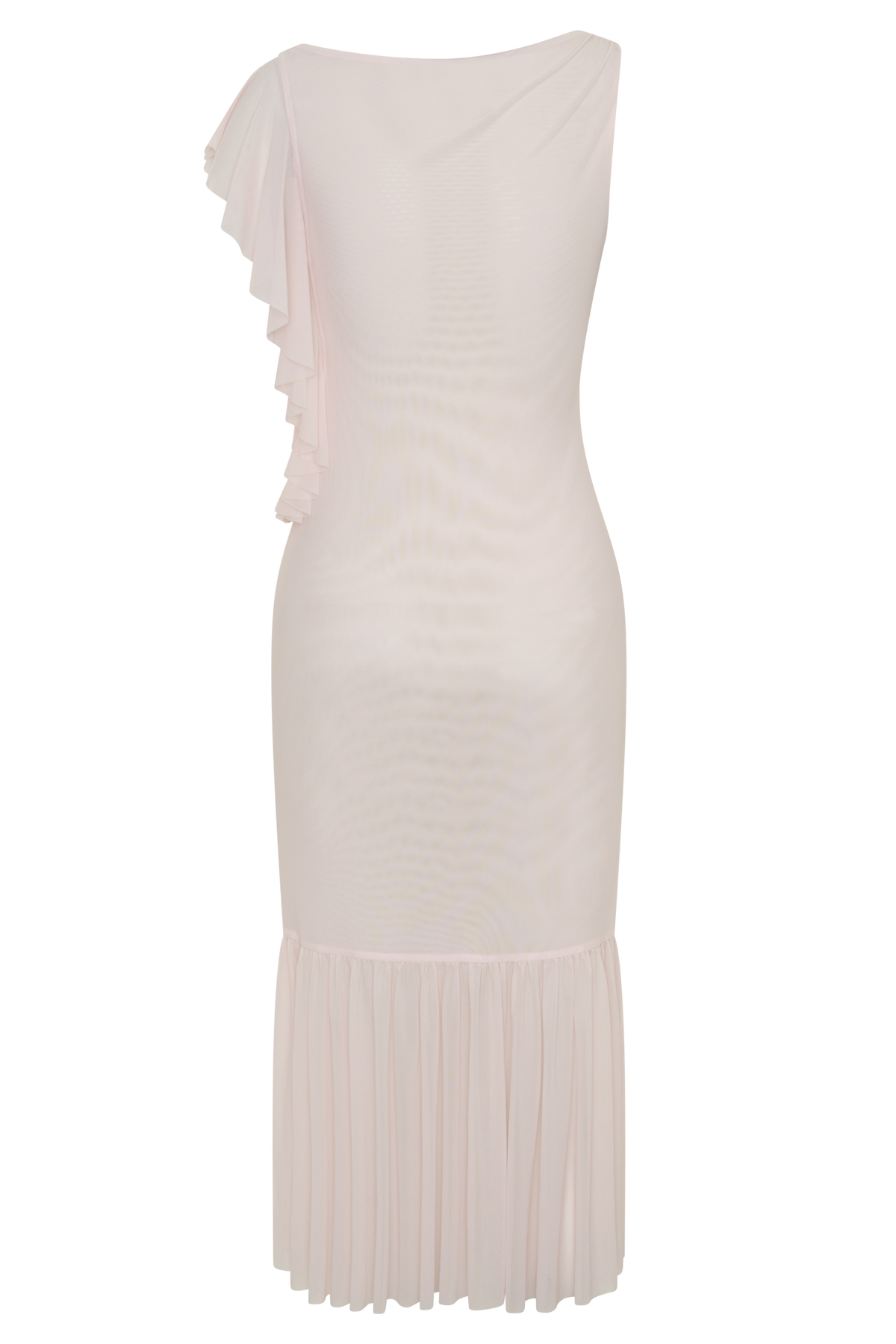 Milana Mesh Midi Off Shoulder Dress - Pale Pink