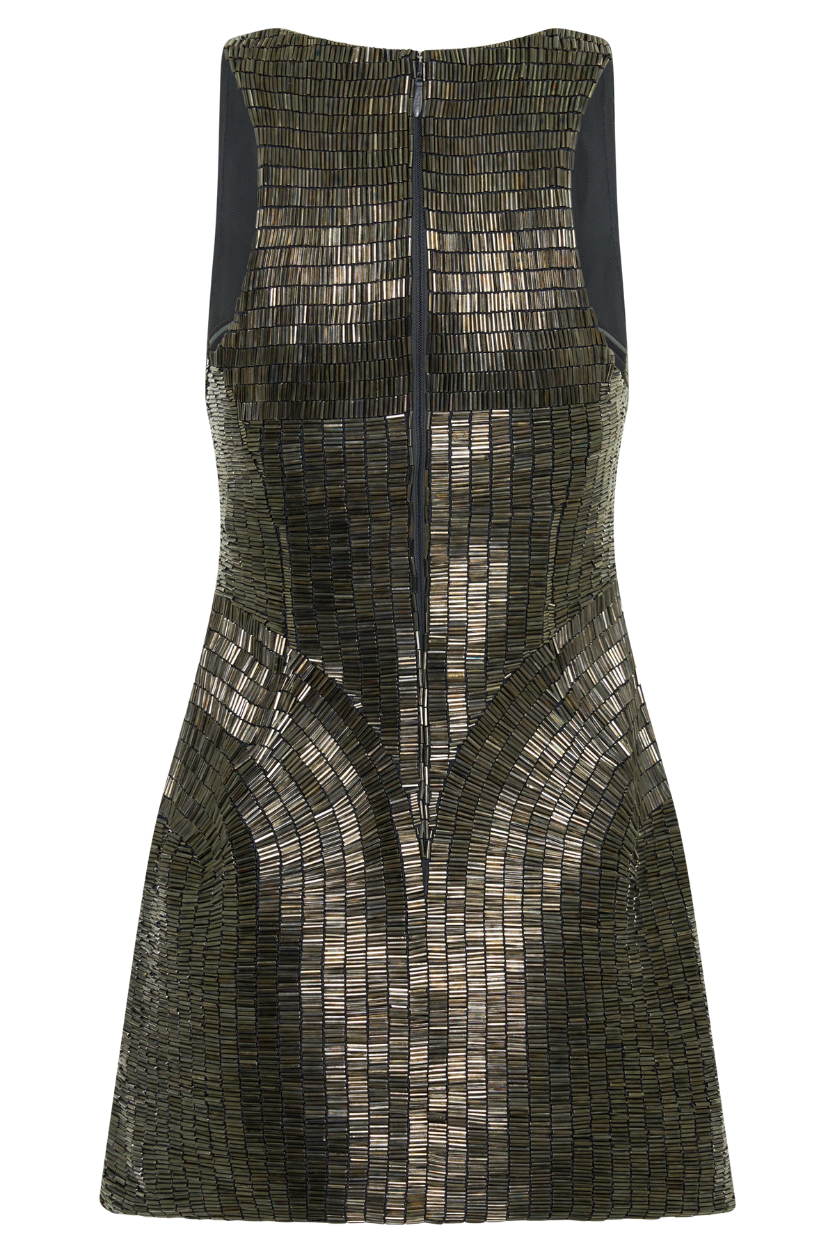 Milly Beaded Metal Mini Dress - Silver #8