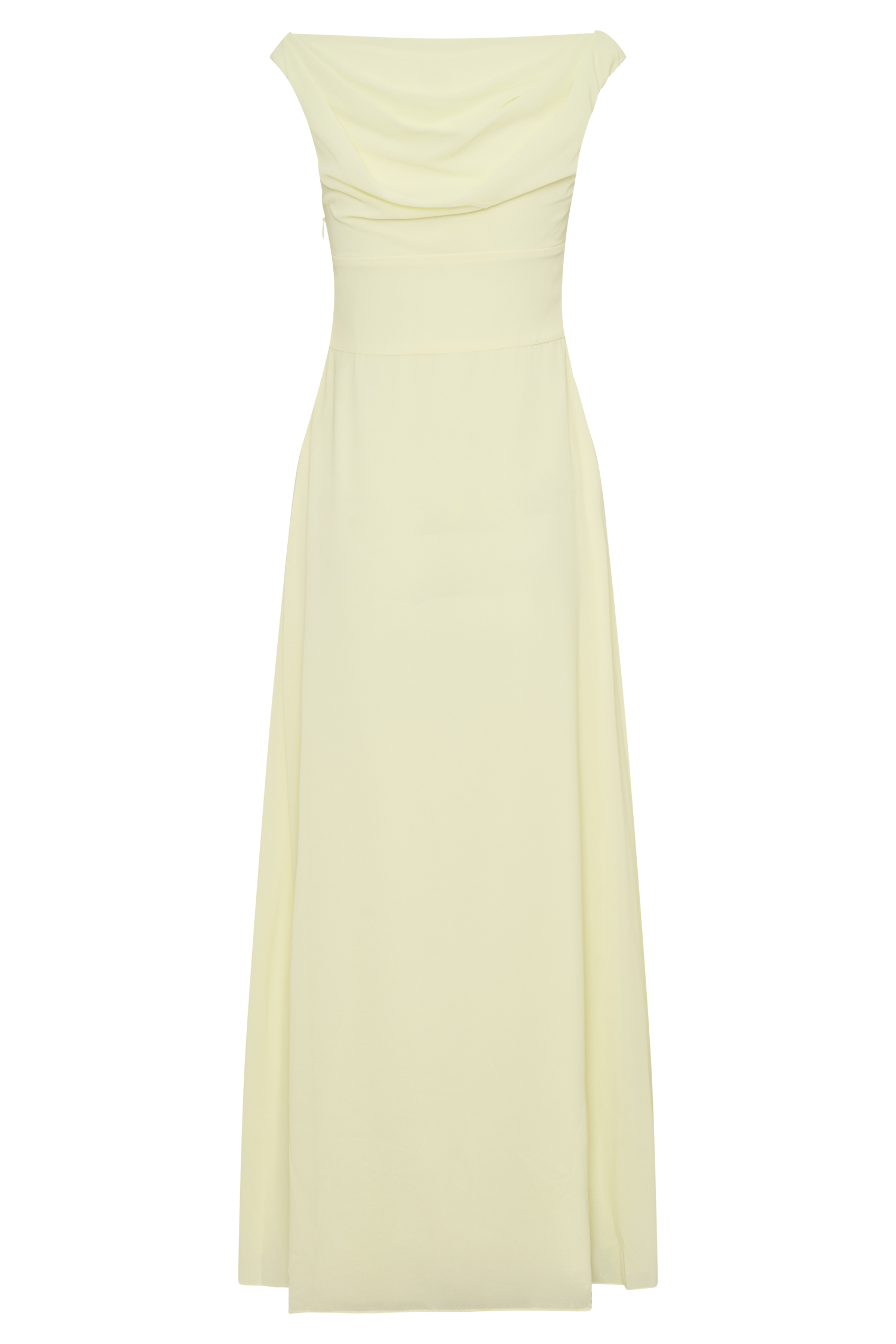 Mabel Off Shoulder Chiffon Maxi Dress - Lemon | MESHKI US Mabel Off Shoulder Chiffon Maxi Dress - Lemon | MESHKI US