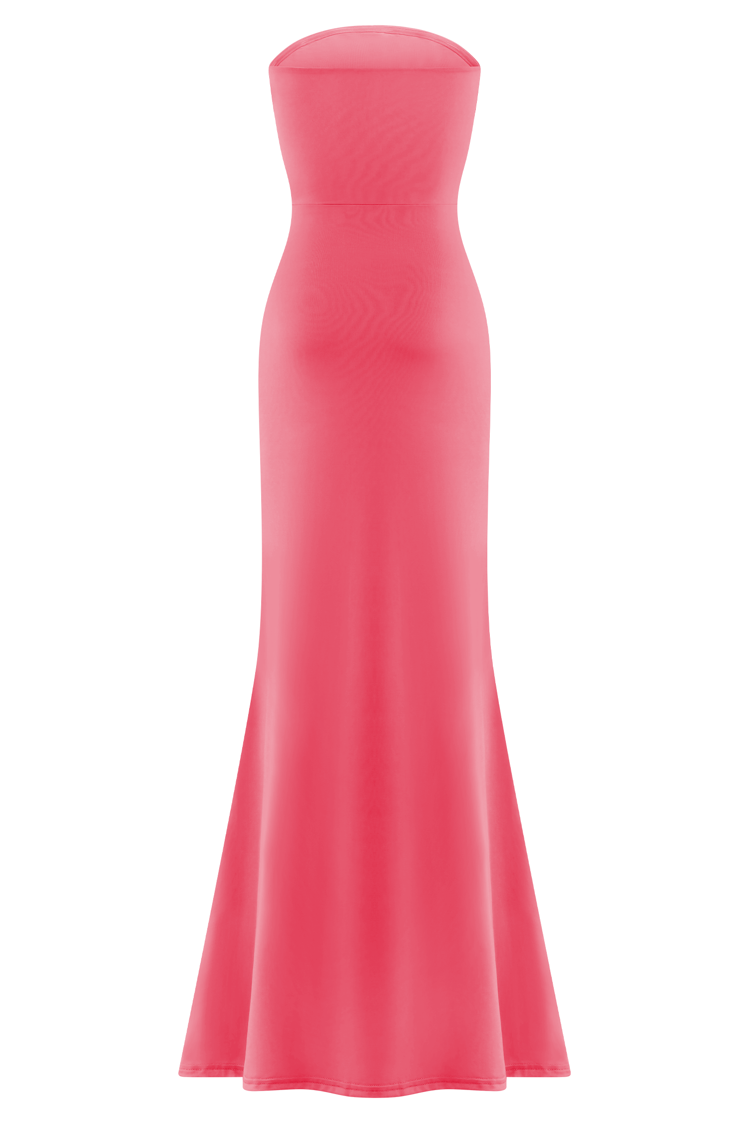 Madison Strapless Slinky Maxi Dress - Coral | MESHKI US Madison Strapless Slinky Maxi Dress - Coral | MESHKI US