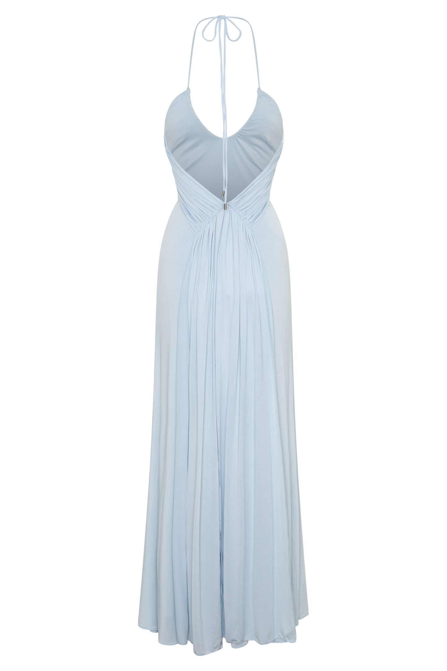 Maely Gathered Slinky Maxi Dress - Pale Blue