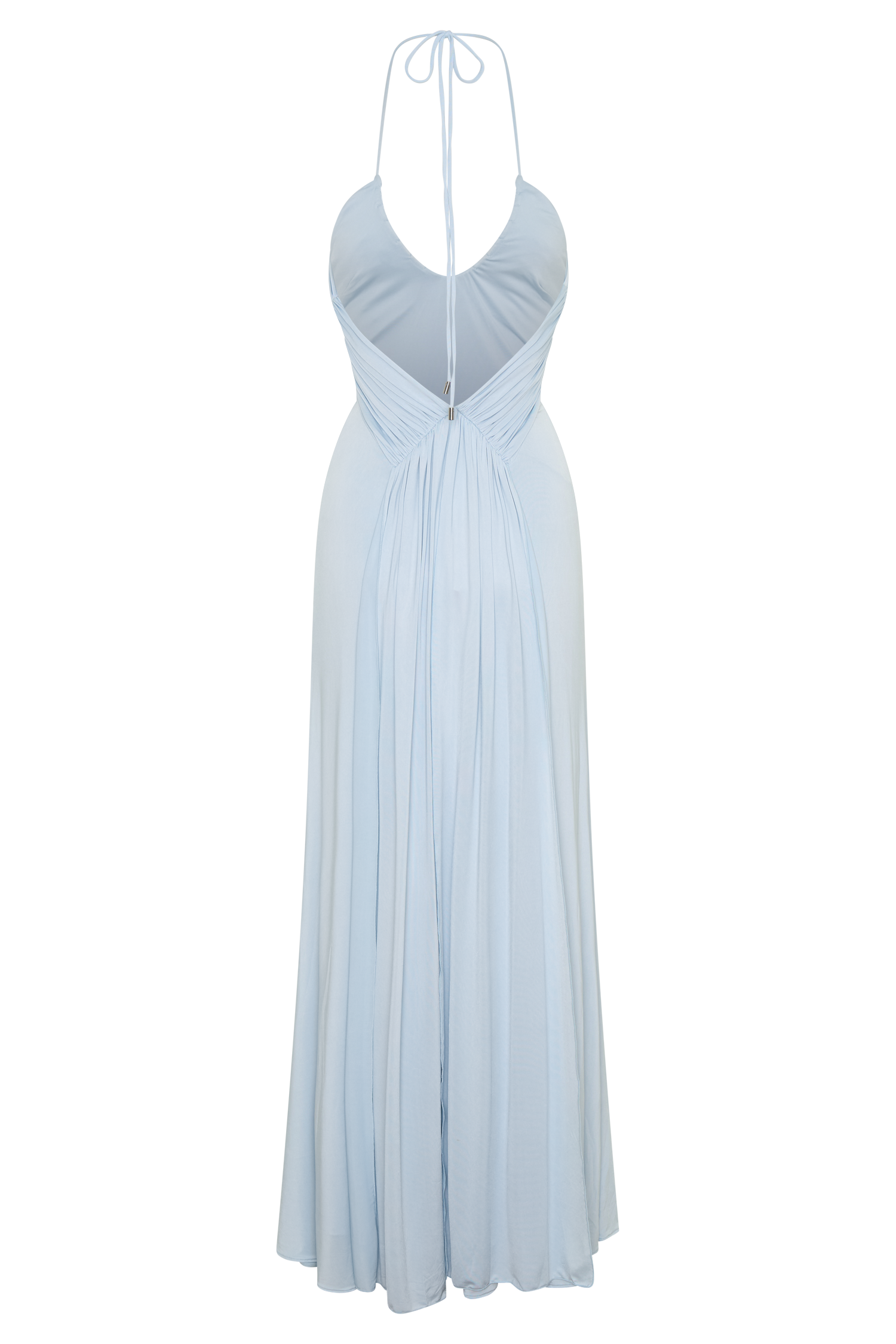 Maely Gathered Slinky Maxi Dress - Pale Blue | MESHKI US Maely Gathered Slinky Maxi Dress - Pale Blue | MESHKI US