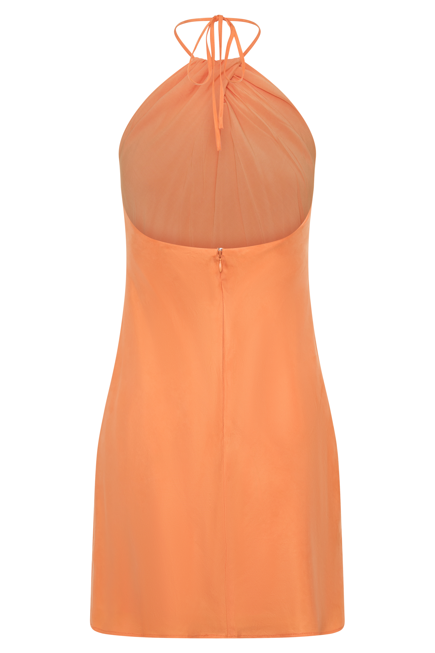 Maggie Cupro Halter Mini Dress - Orange #6