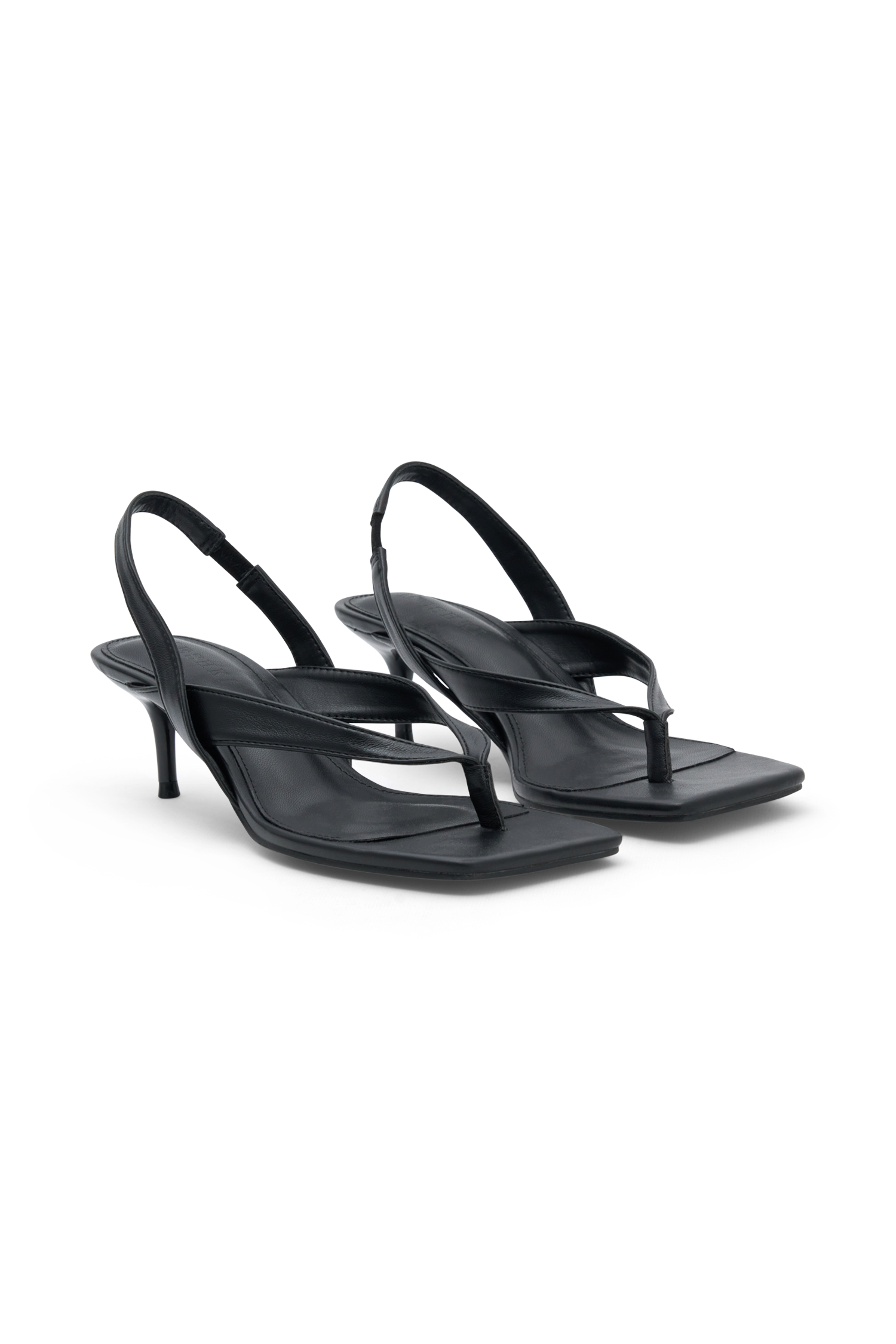 Mai Sling Back Thong Heel - Black #7