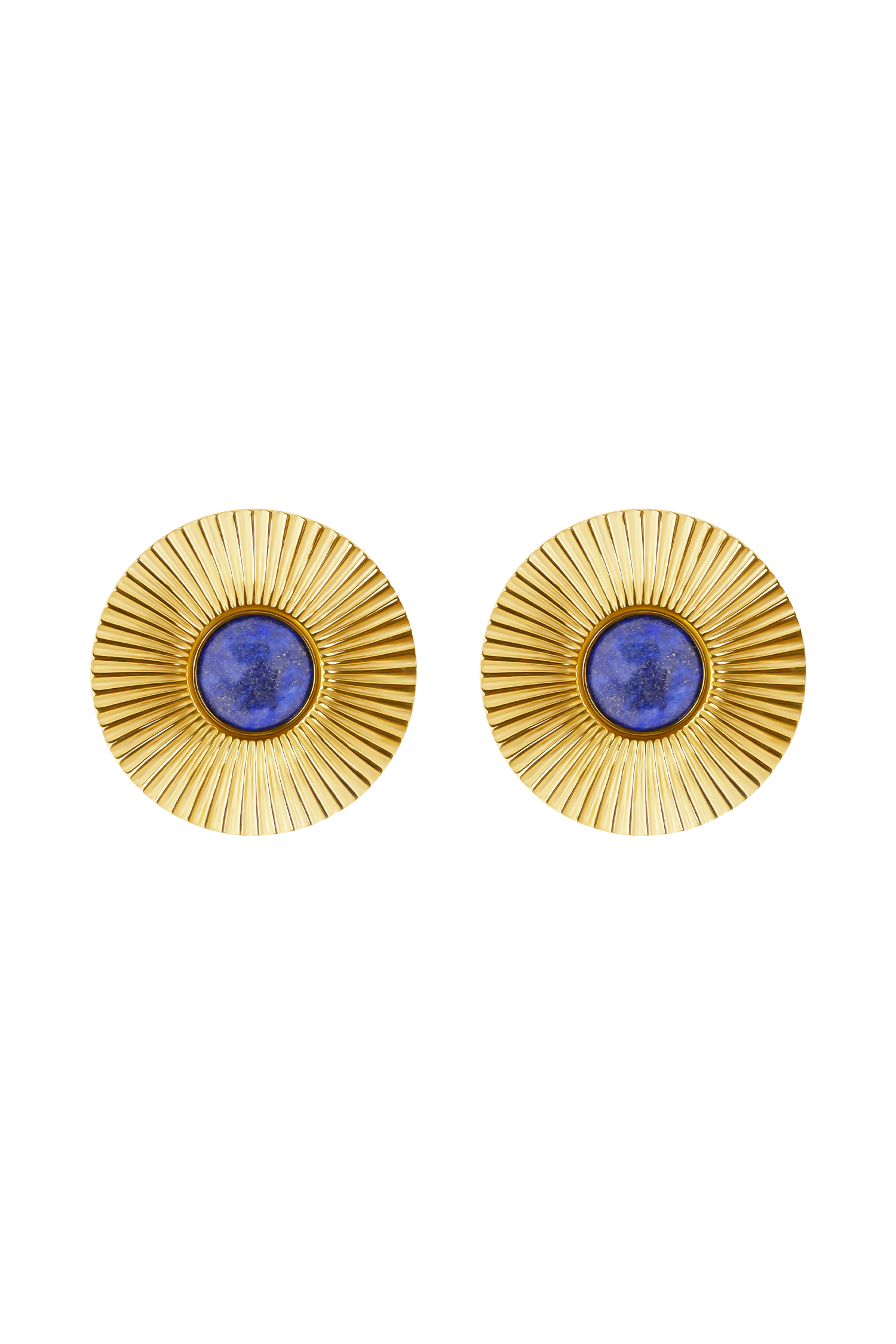 Maisie Round Gemstone Earrings - Gold #6