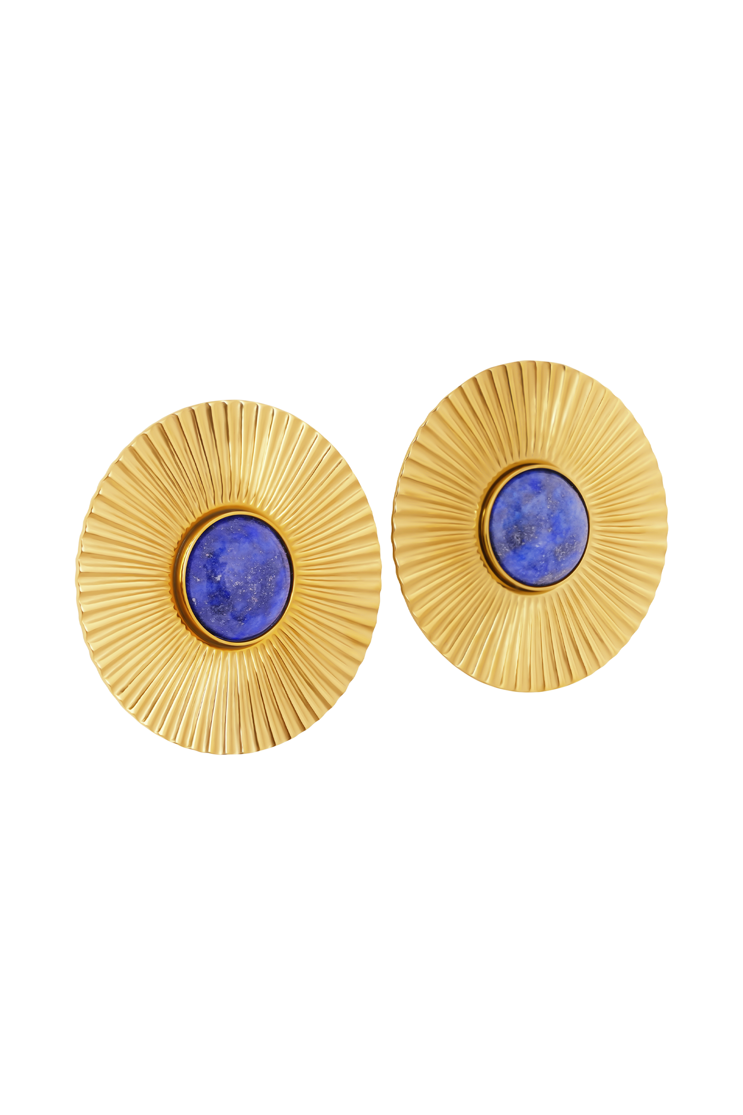Maisie Round Gemstone Earrings - Gold #5
