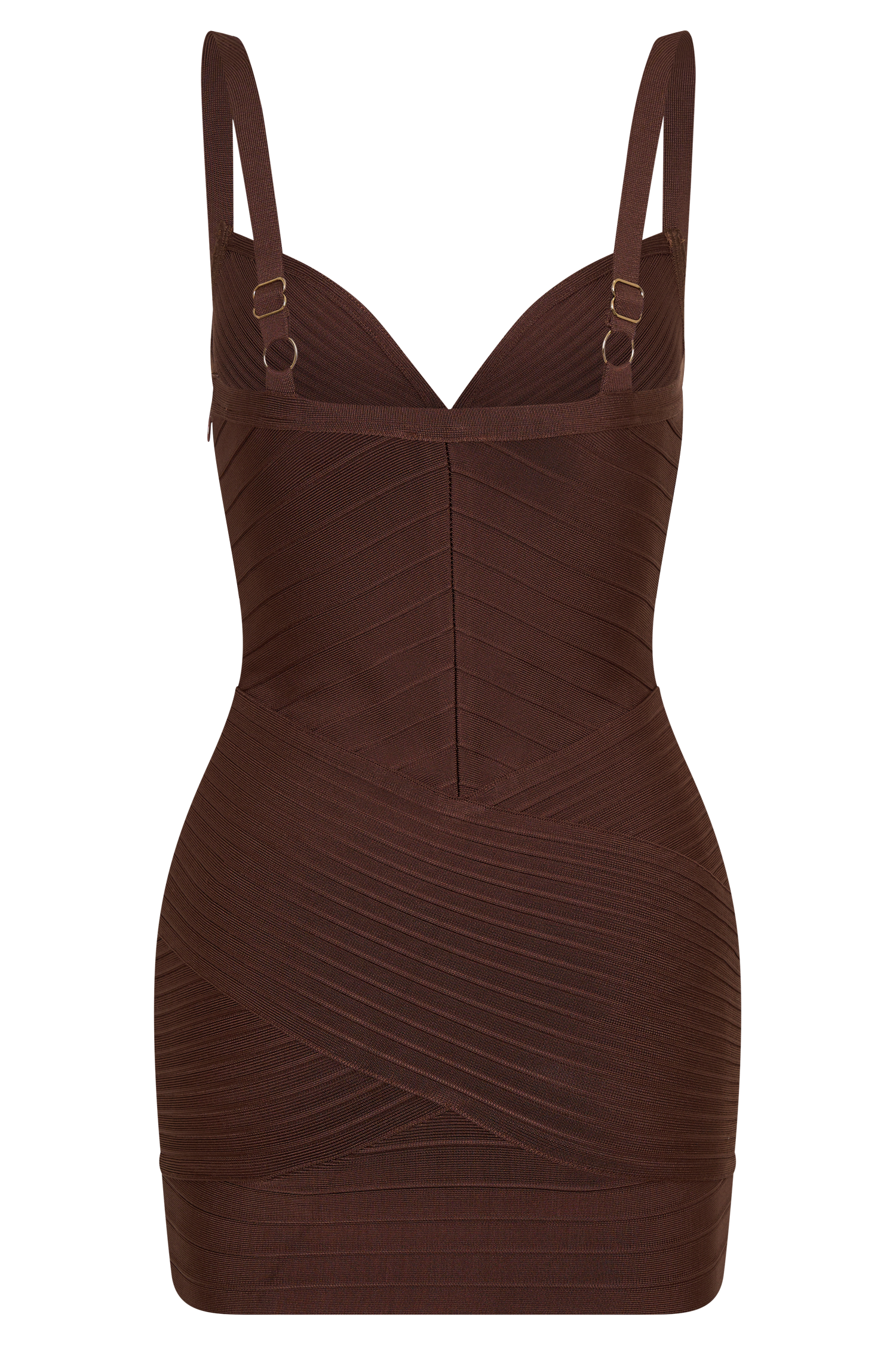 maison mini dress Maison Bandage Knit Mini Dress - Chocolate