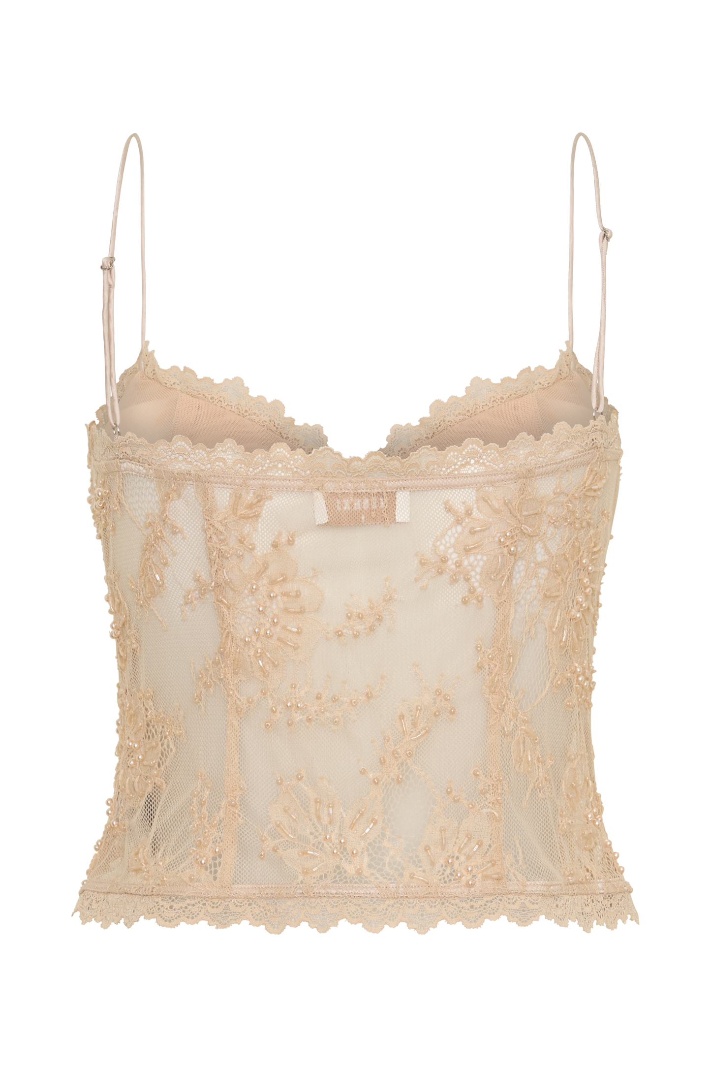 Marcelle Sweetheart Lace Top - Blush Rose Gold