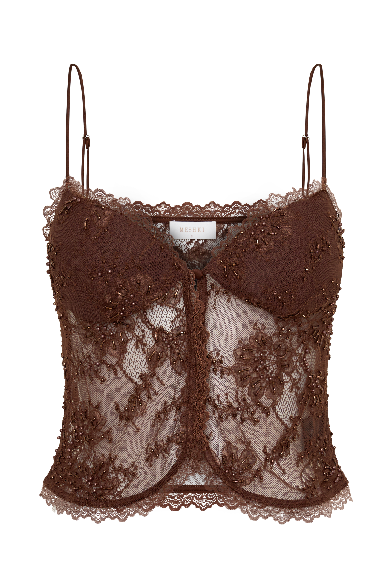 Marcelle Sweetheart Lace Top - Dark Chocolate #11