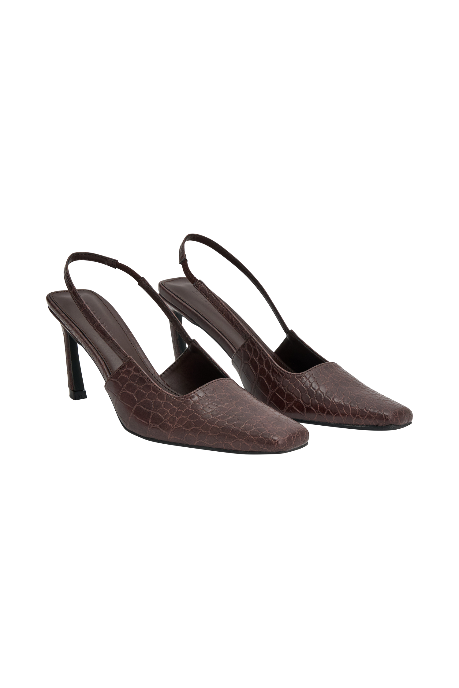 Maren Faux Leather Crocodile Heel - Chocolate #7