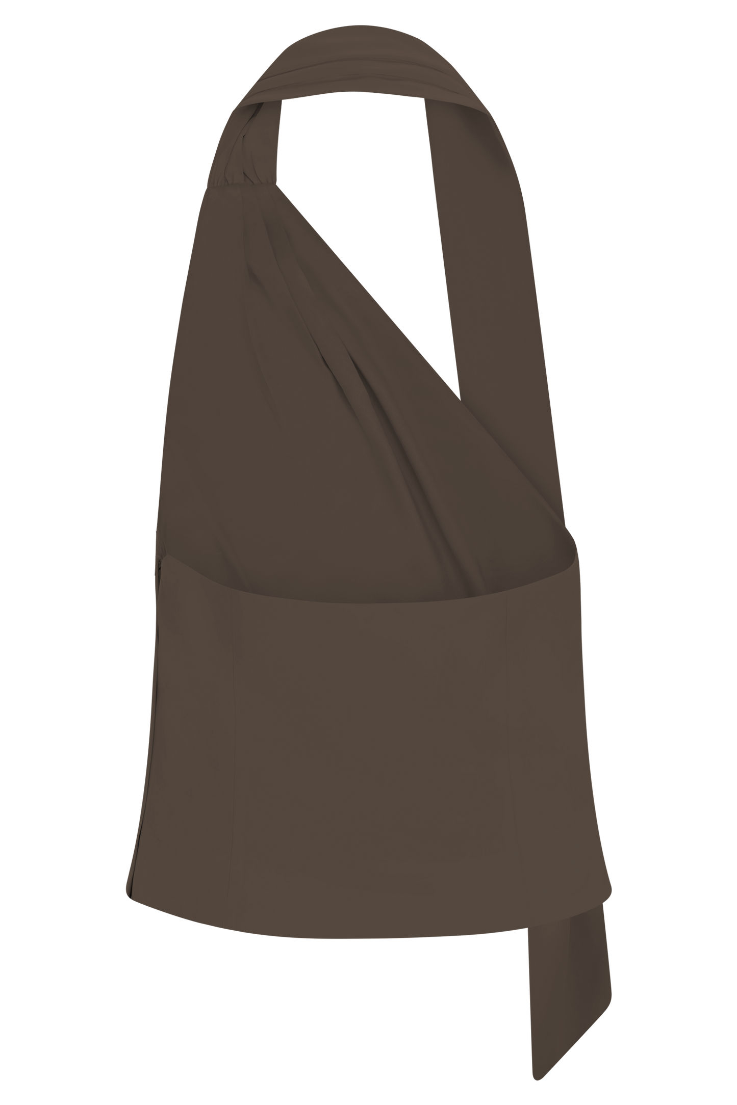 Marina Halter Top With Hardware - Cacao Brown